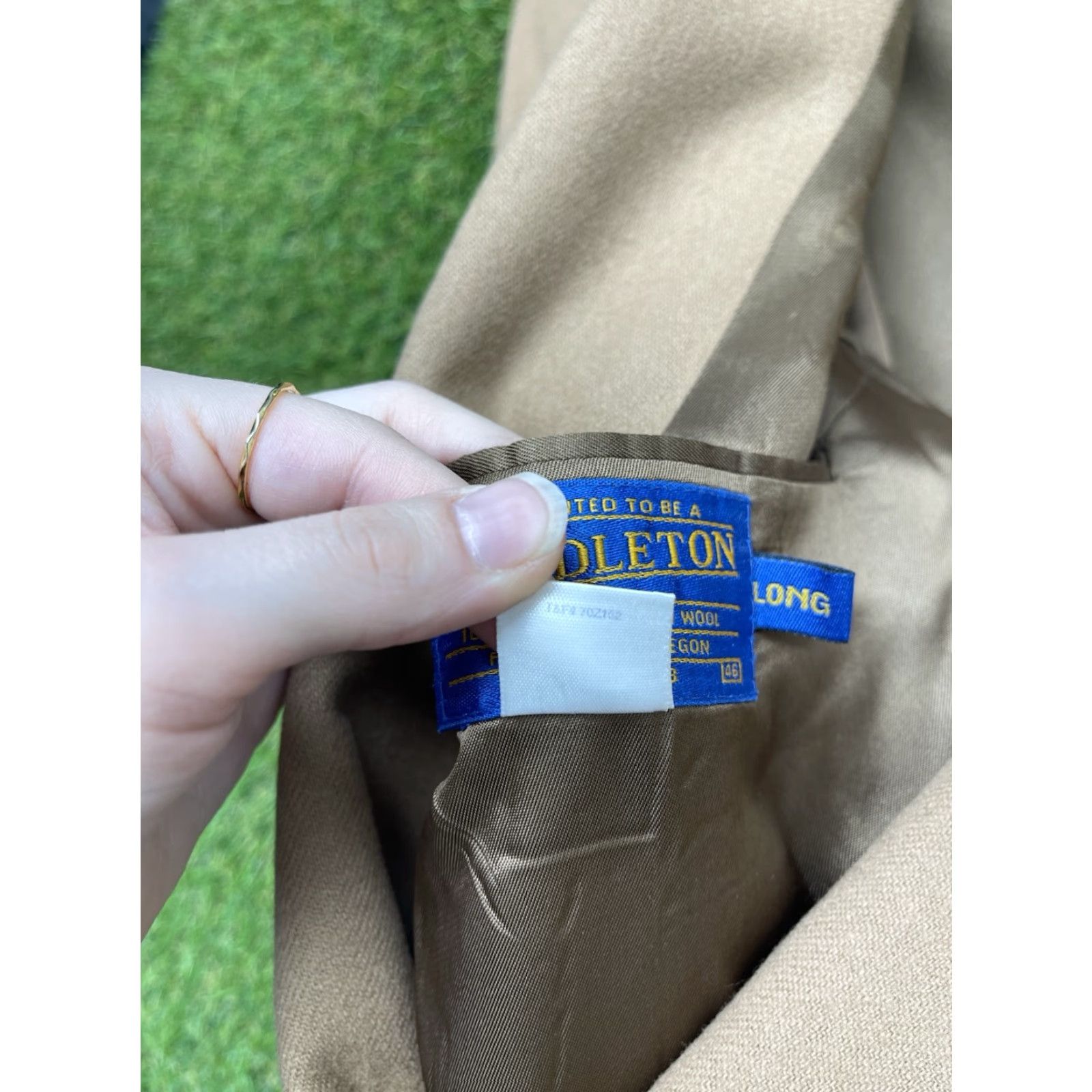 Pendleton VINTAGE Pendleton Blazer Mens 46 Long Wool Beige Sport Coat Jacket Vented Modern Size 46R - 6 Thumbnail
