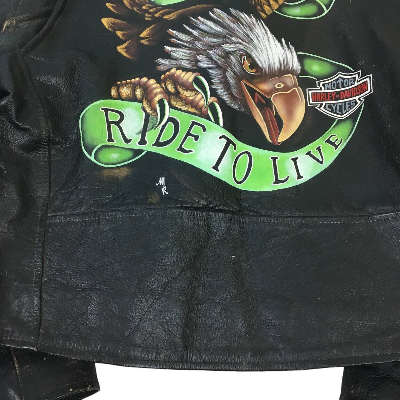 Genuine Leather Akaso Division Harley Davidson Printed Leather Biker Jacket Size US M / EU 48-50 / 2 - 10 Thumbnail