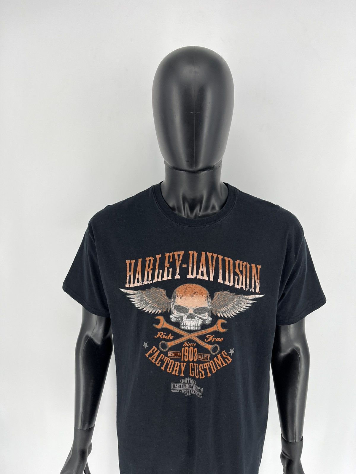 Harley Davidson Harley Davidson Spell Out Factory Customs Pocket T-Shirt Size US XL / EU 56 / 4 - 5 Thumbnail