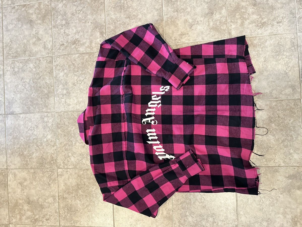 Palm Angels Palm angel curved logo check flannel pre owned medium Size US M / EU 48-50 / 2 - 2 Thumbnail