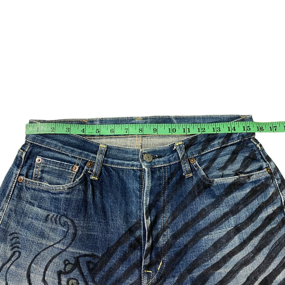 If Six Was Nine × Le Grande Bleu (L.G.B.) × OMNIGOD Omnigod Selvedge Jeans Doodle Design Size US 32 / EU 48 - 17 Thumbnail