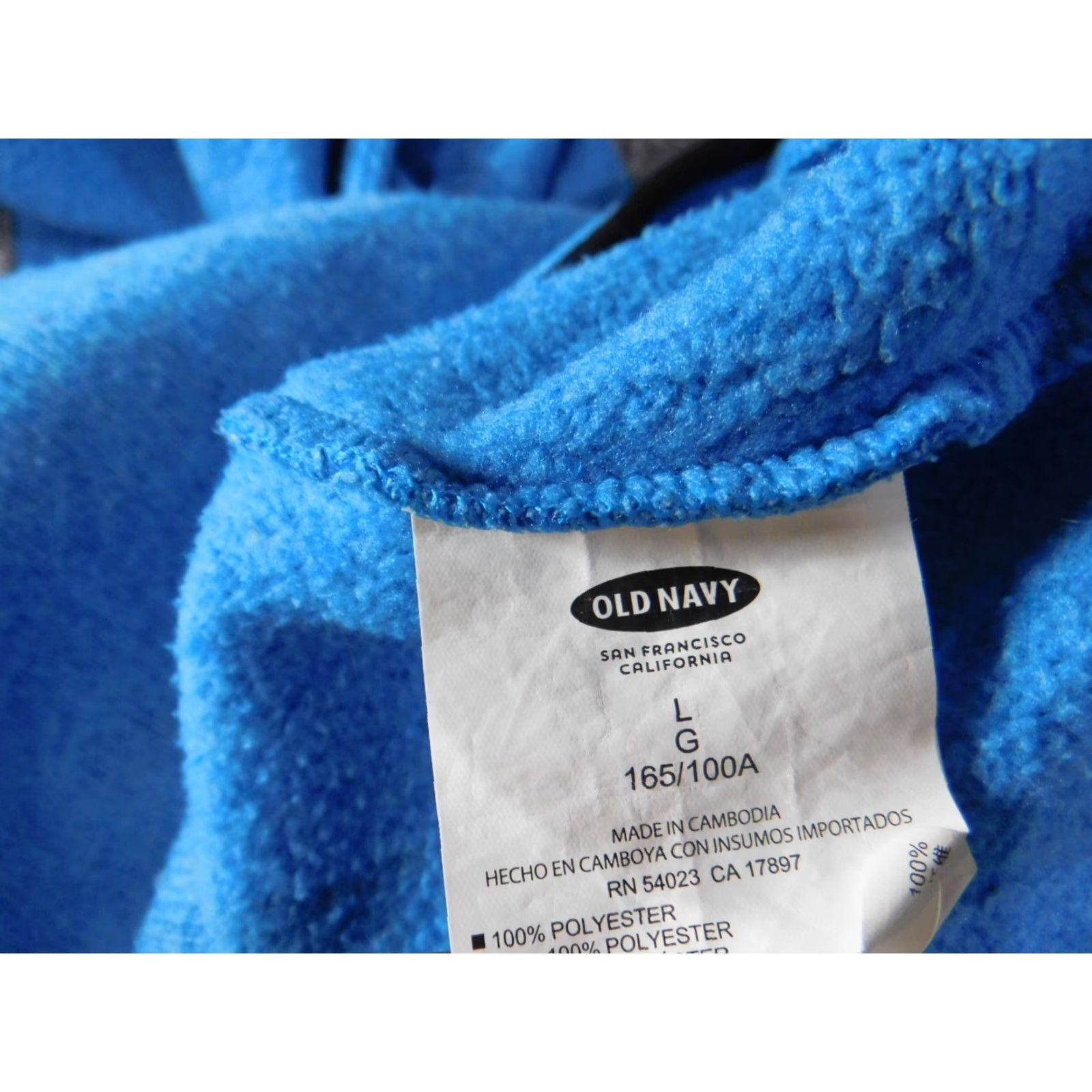 Old Navy Old Navy Womens Hoodie L Blue Solid Polyester Knit Full Zip Pullover Outdoor Walking Size L / US 10 / IT 46 - 6 Thumbnail