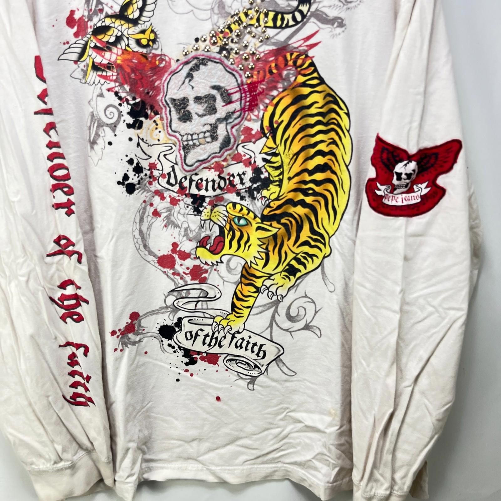 Pepe Jeans Vintage Pepe Jeans Y2K Tiger Hardy Long Sleeve \ Shirt 3XL Size US XXL / EU 58 / 5 - 2 Thumbnail