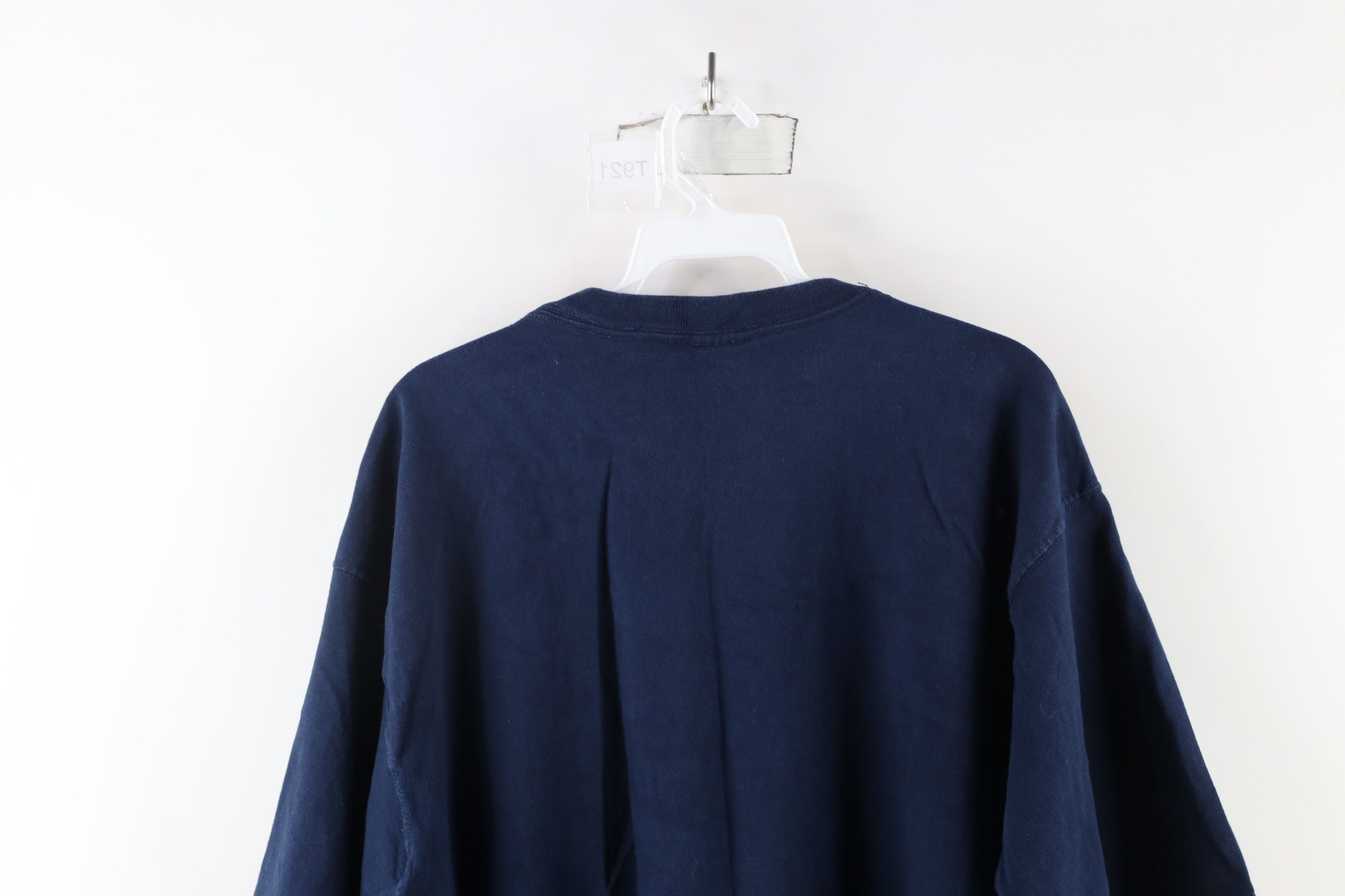 Vintage Vintage 90s Streetwear Heavyweight Cotton T-Shirt Navy Blue Size US XL / EU 56 / 4 - 9 Thumbnail