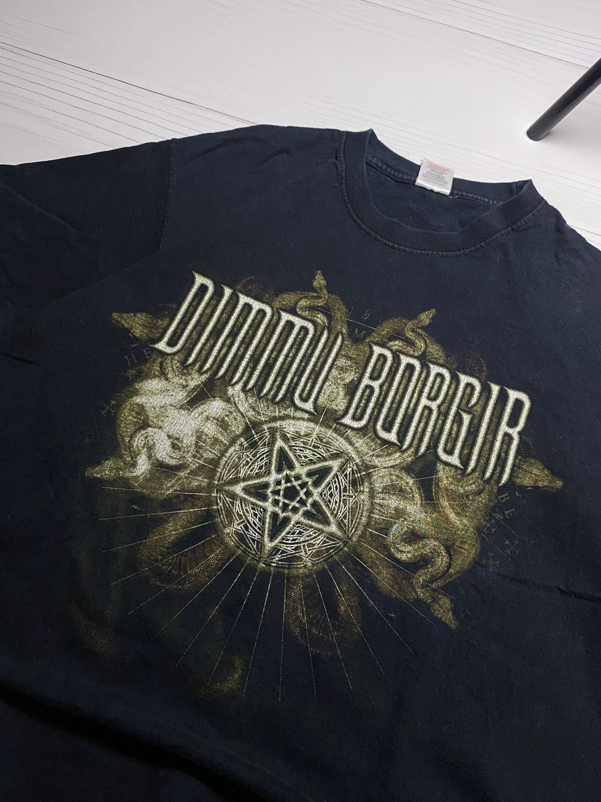 Band Tees × Vintage Vintage Dimmu Borgir in sorte diaboli 00’s y2k t shirt Size US L / EU 52-54 / 3 - 14 Thumbnail