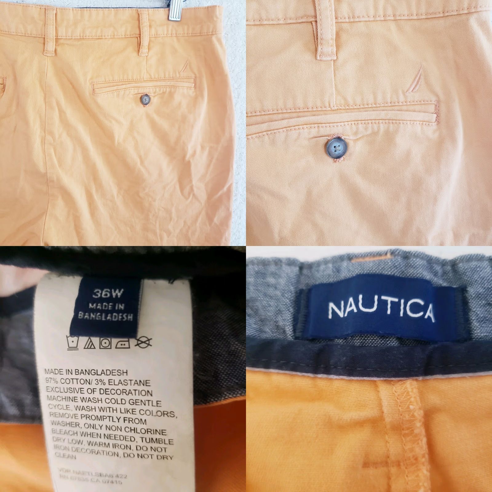 Nautica Nautica Men's 36x8 Cantalope Orange Flat Front Classic Fit The Deck Shorts Size US 36 / EU 52 - 8 Thumbnail