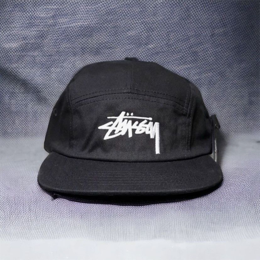 週末セール！stussy logo 5panel cap black Stussy 5 Panel Cap Black | Grailed