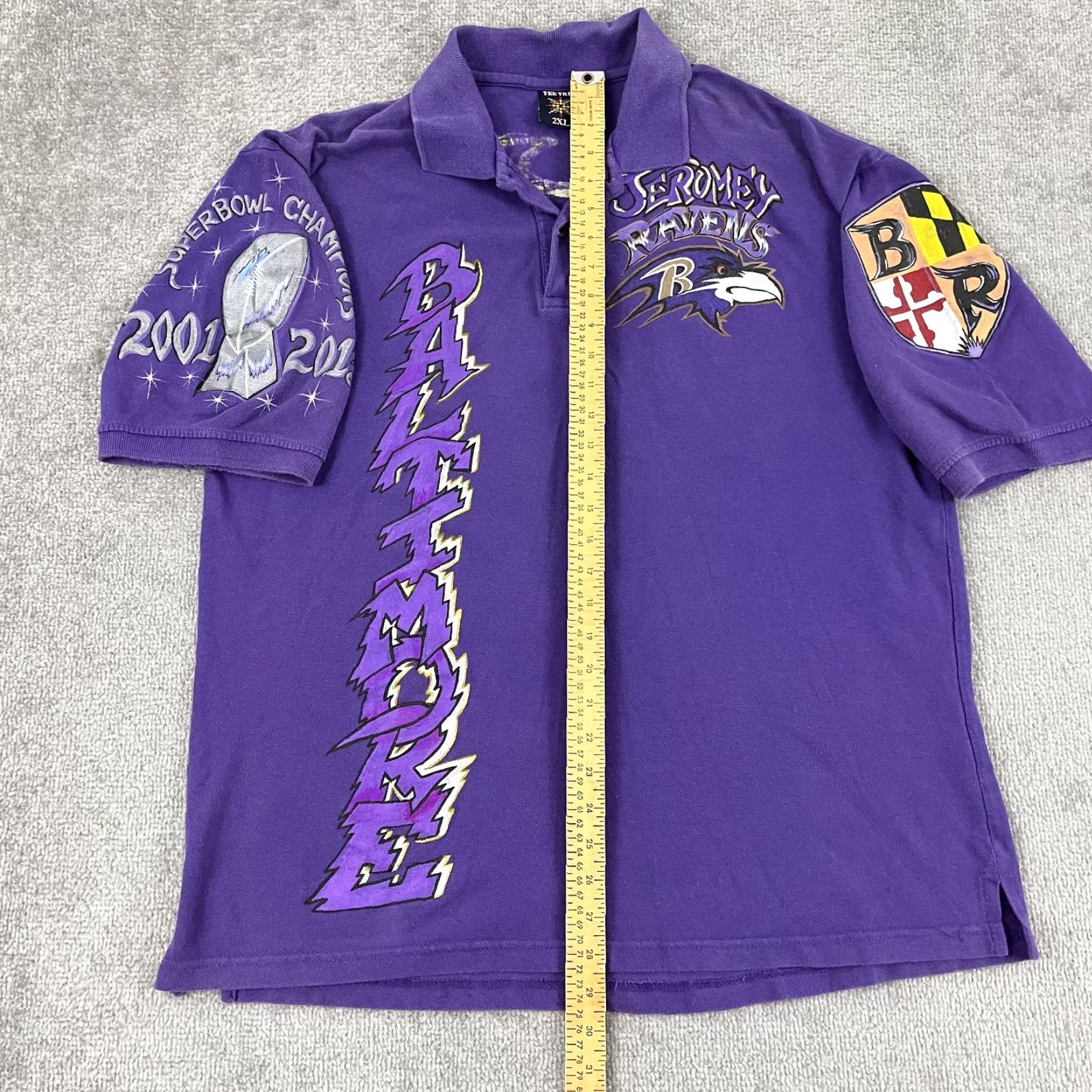 Vintage VINTAGE Baltimore Ravens Polo Shirt Mens 2XL Purple Casual Logo NFL Sports Size US XXL / EU 58 / 5 - 5 Thumbnail