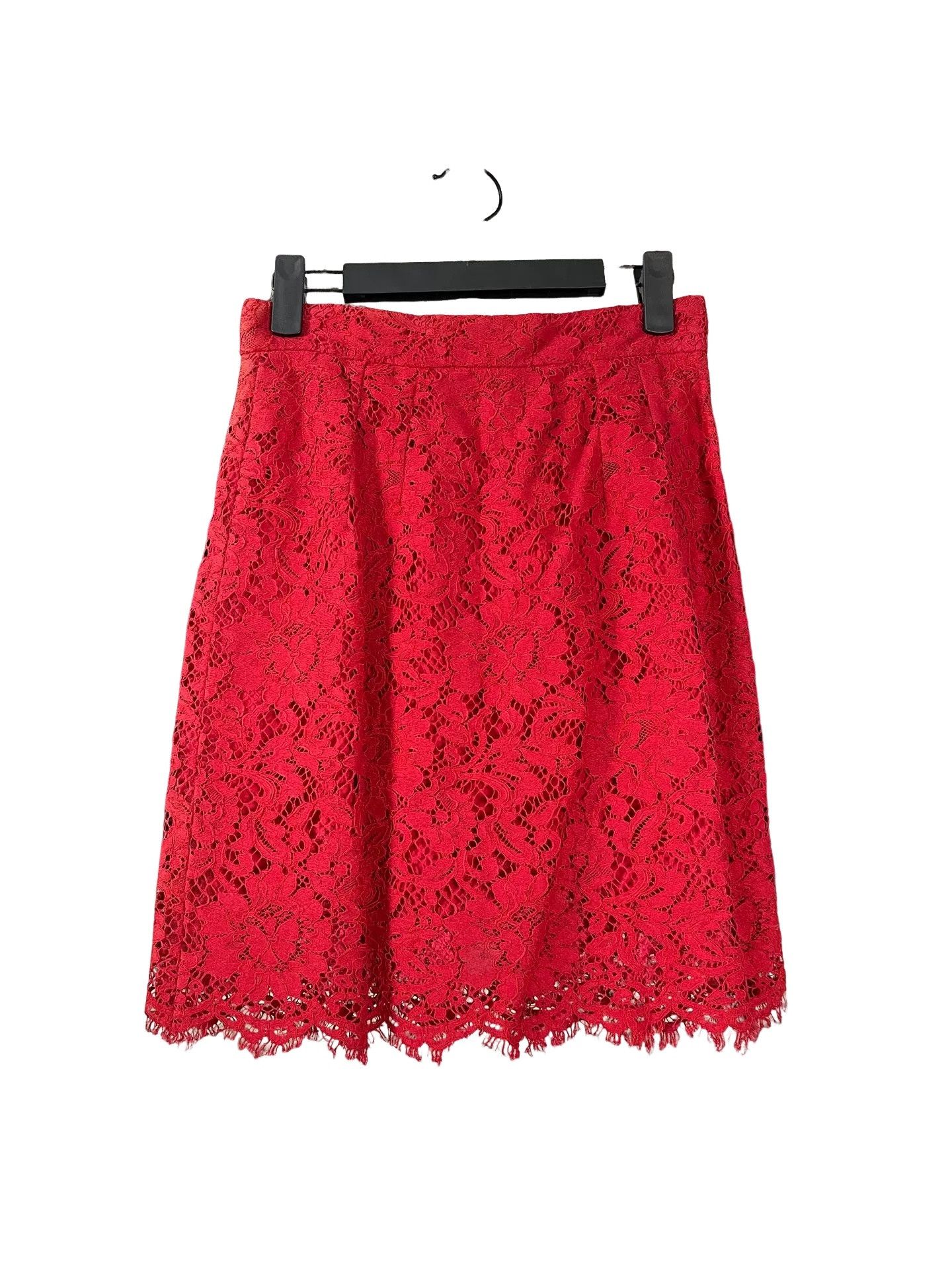 Dolce & Gabbana Dolce & Gabbana Red Lace Mini Skirt Size 38 Size 26" / US 2 / IT 38 - 1 Thumbnail