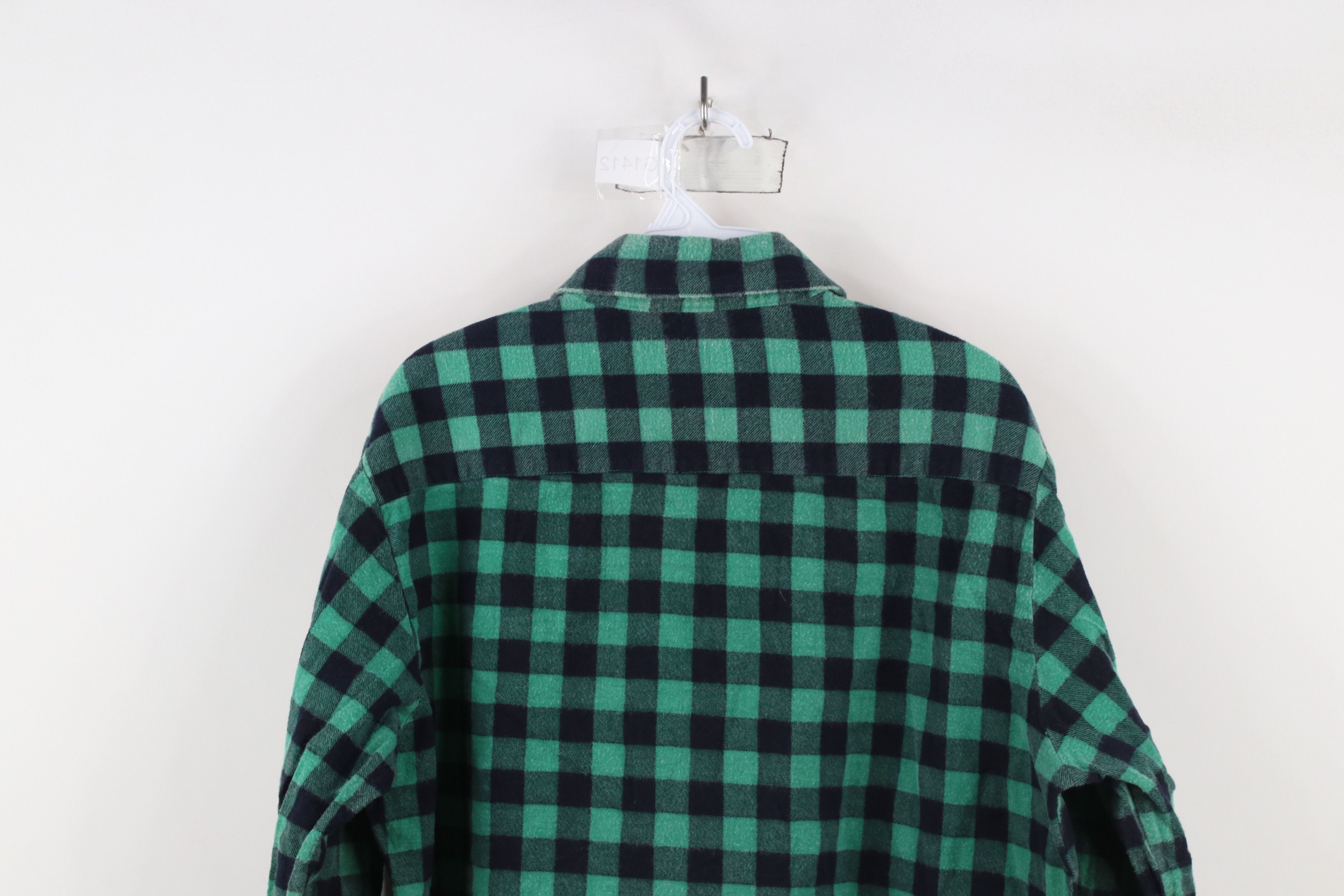 Vintage Vintage 90s Streetwear Flannel Collared Button Shirt Green Size US M / EU 48-50 / 2 - 10 Thumbnail