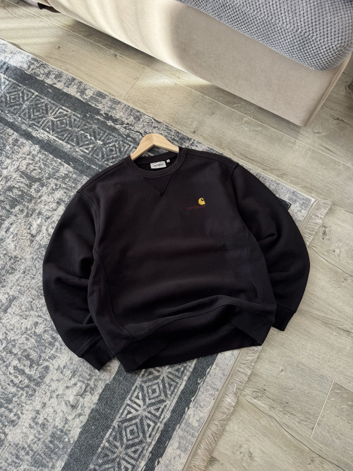 Carhartt Carhartt Black American Script Logo Basic Sweatshirt Size US S / EU 44-46 / 1 - 8 Thumbnail