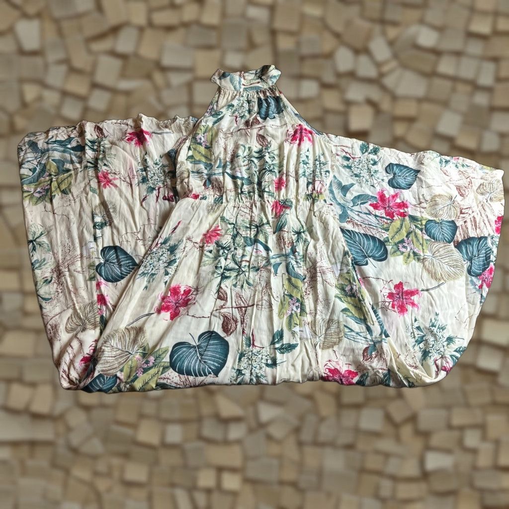 Shein SheIn Dress Women's 4 Maxi Floral Hawaiian Slit Pink Tan Green Size S / US 4 / IT 40 - 1 Thumbnail