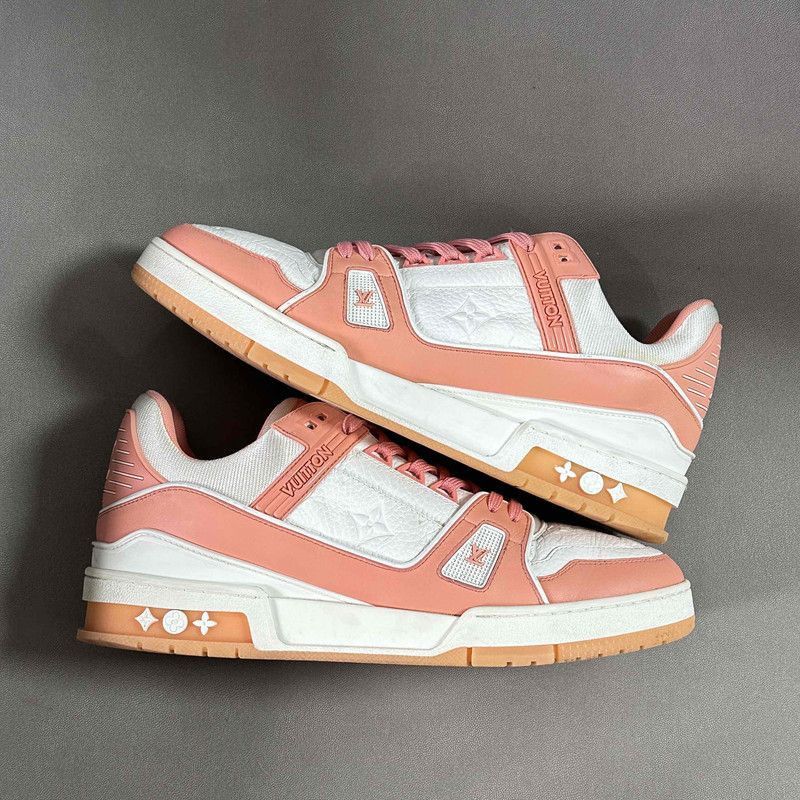 Louis Vuitton Louis Vuitton Trainer Leather Sneakers in Peach -2508 Size US 8 / EU 41 - 8 Thumbnail