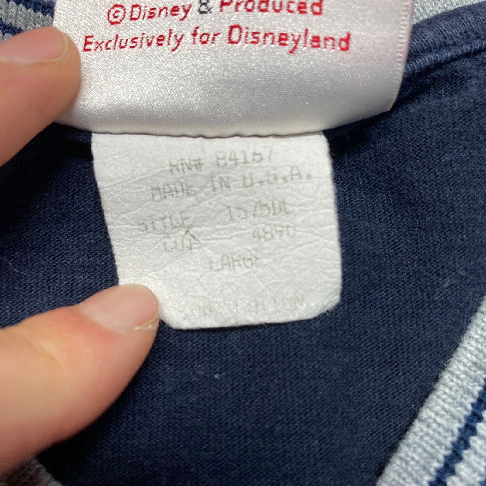 Disney × Vintage VTG Disneyland Mickey Mouse Embroidered V Neck Shirt Large Size US L / EU 52-54 / 3 - 8 Thumbnail