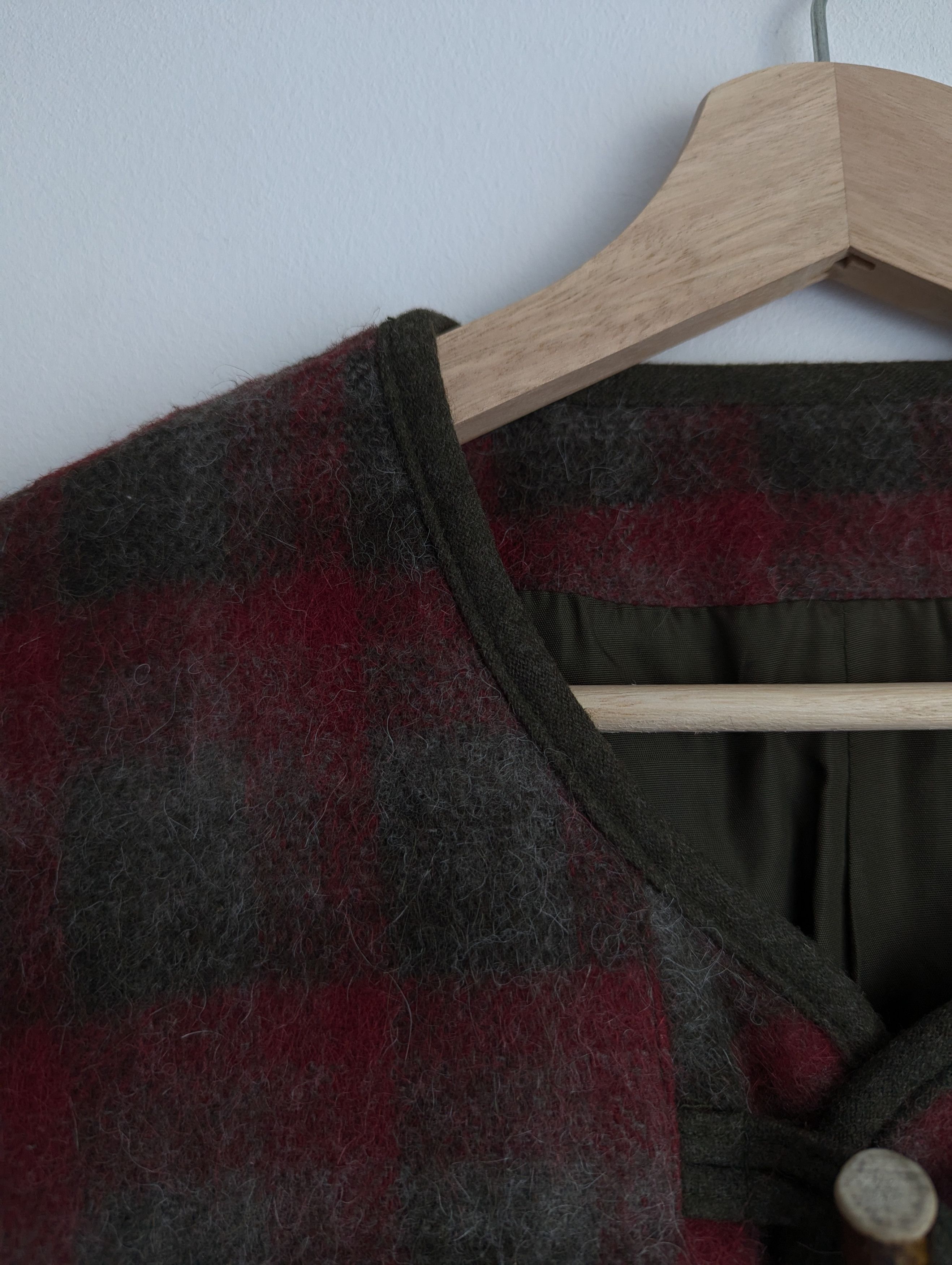 Vintage Wenger Austrian Loden Wool Jacket Vintage Tartan Red Green Size L / US 10 / IT 46 - 4 Thumbnail