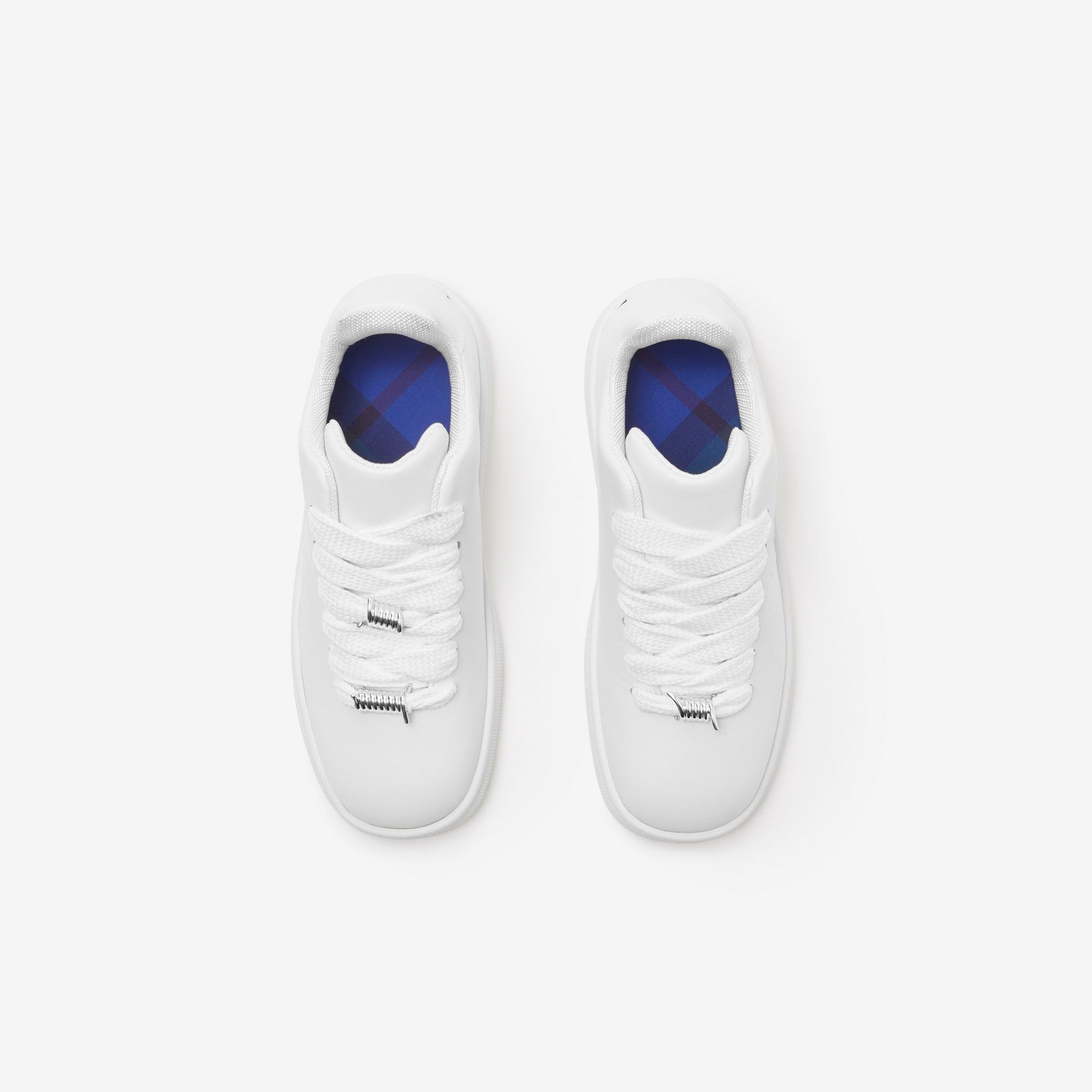 Burberry os11x0226 The Box Leather Low-Top Sneakers In White Size US 7 / EU 40 - 5 Thumbnail