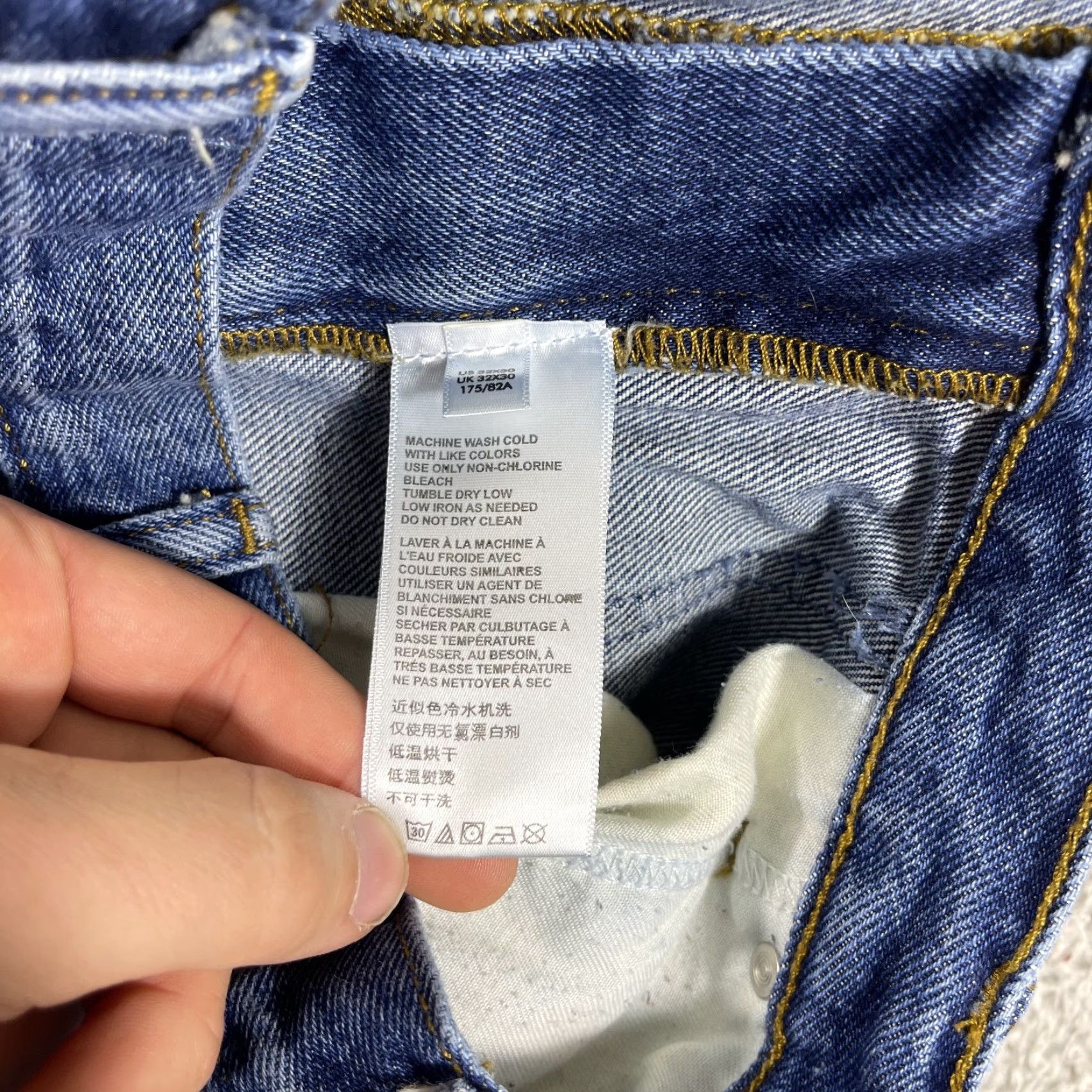 Bdg BDG Double Knee Jeans Mens 32x30 Blue Cropped Work Skate Distressed Straight Denim 30 in Inseam 32 Waist Relaxed warp? Size US 32 / EU 48 - 4 Thumbnail
