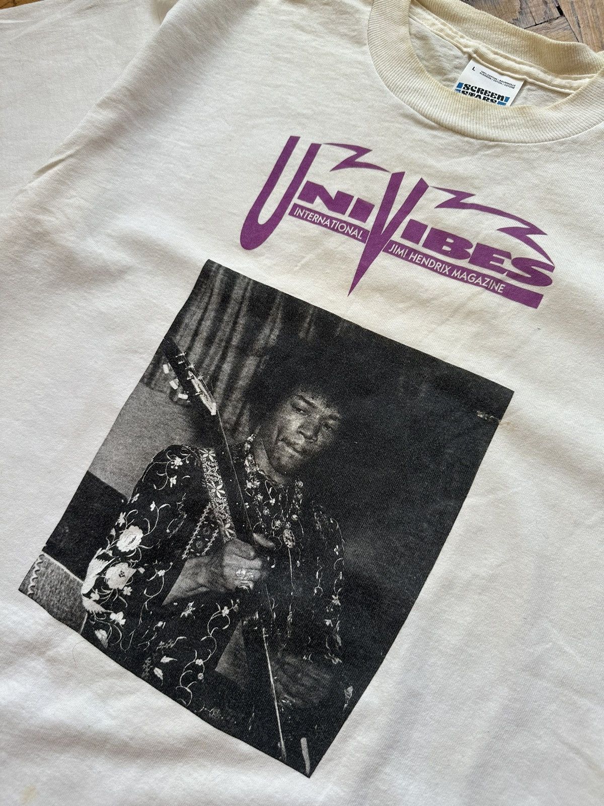 Band Tees × Vintage Jimi Hendrix Uni Vibes Screen Stars Vintage T Shirt Size US L / EU 52-54 / 3 - 3 Thumbnail
