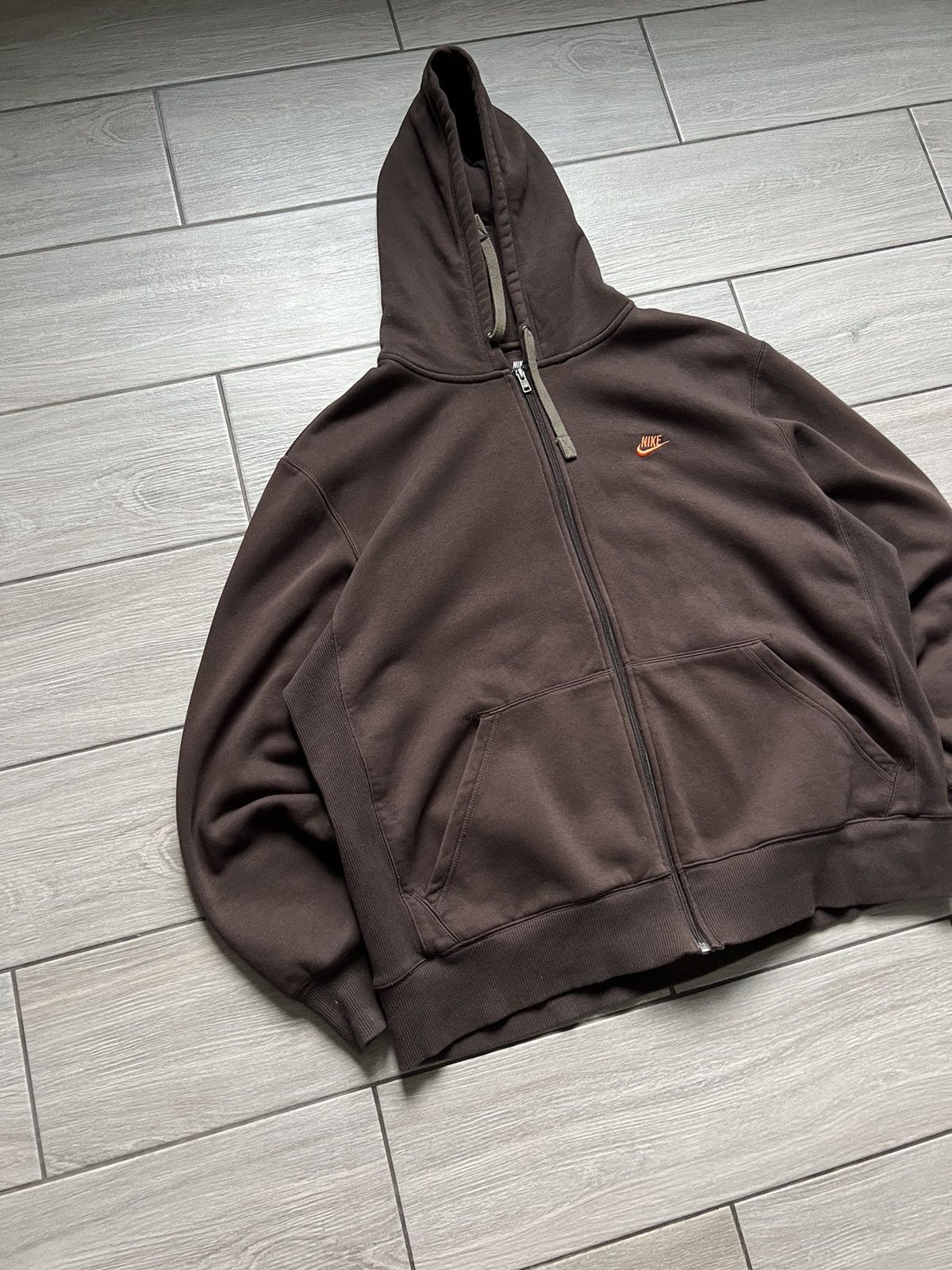 Nike × Vintage RARE🔥Nike Baggy Zip Hoodie Brown Travis Scott Vintage 90s Size US XXL / EU 58 / 5 - 4 Thumbnail