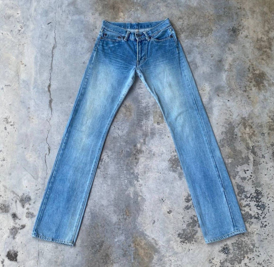 Blue Blue Japan VINTAGE RNA JAPAN SLANG SELVEDGED BLUEWASH W27X32 Size US 27 - 9 Thumbnail