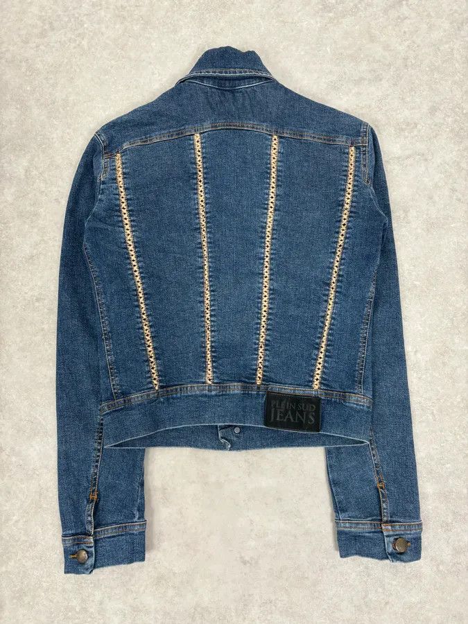 Vintage 2000s Plein Sud Metal Laced Raw Denim Jacket Size S / US 4 / IT 40 - 6 Thumbnail