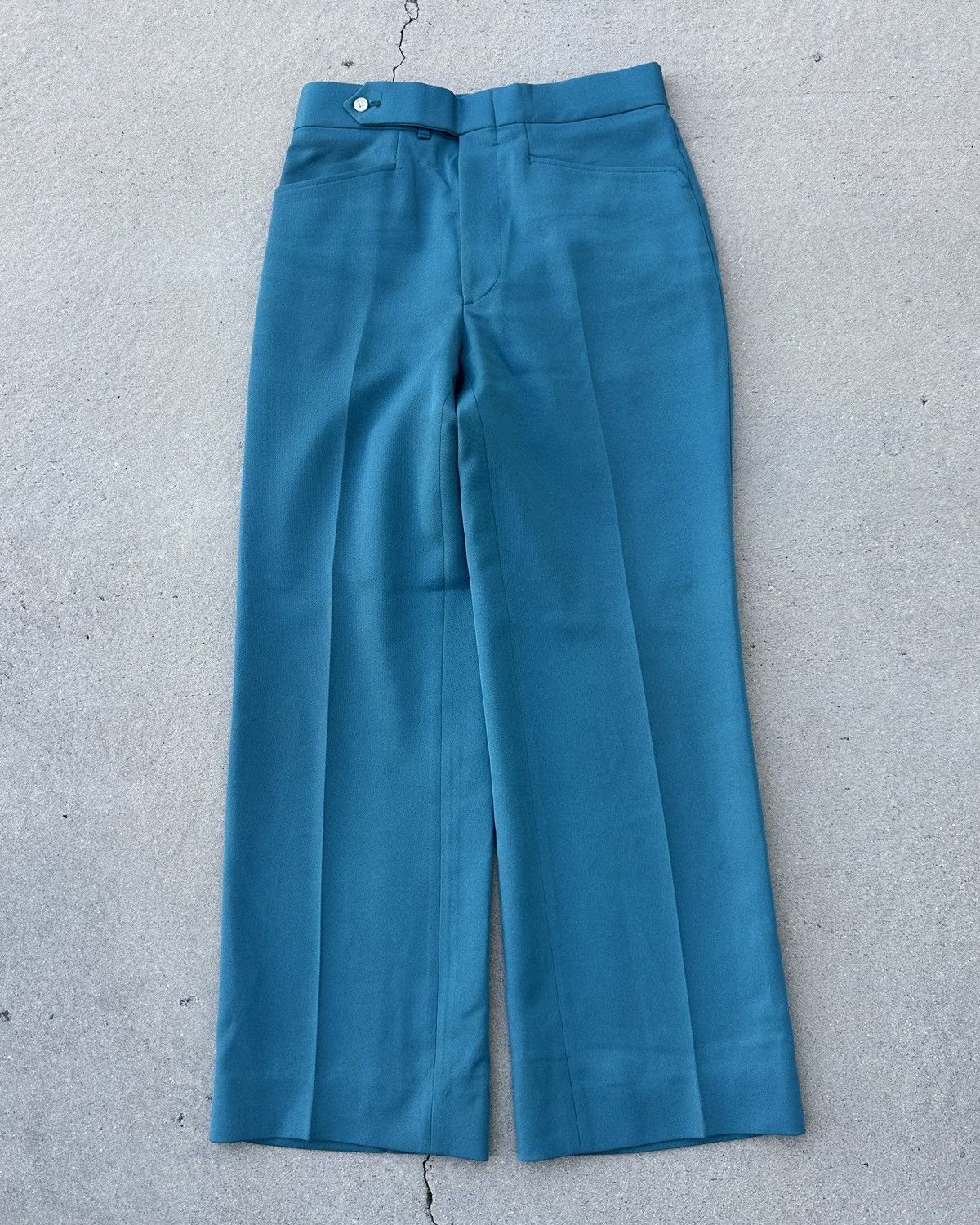 Made In Usa × Vintage 70s Vintage Green Poly Slacks | Grailed