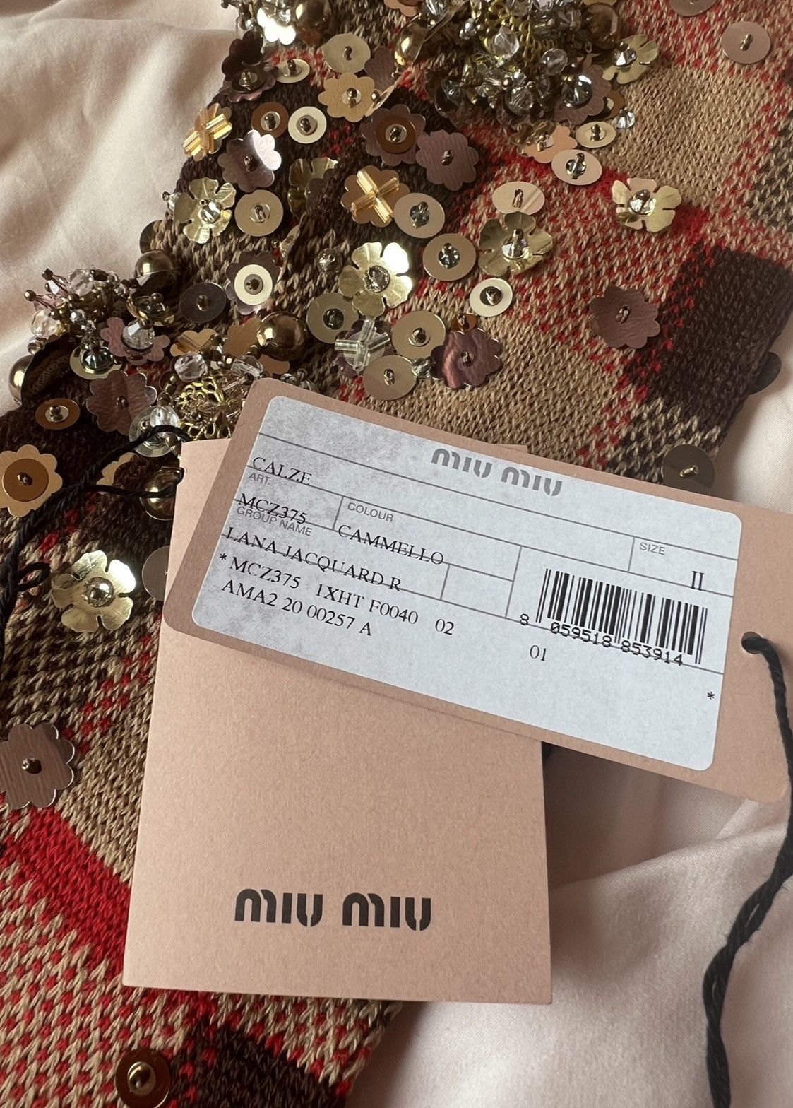 Miu Miu 🔥 Miu Miu Girl runway Sequins socks Size ONE SIZE - 6 Thumbnail
