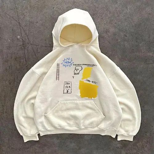 Japanese Brand Hoodie Beige street retro skull print cotton hoodie Size US L / EU 52-54 / 3 - 3 Thumbnail