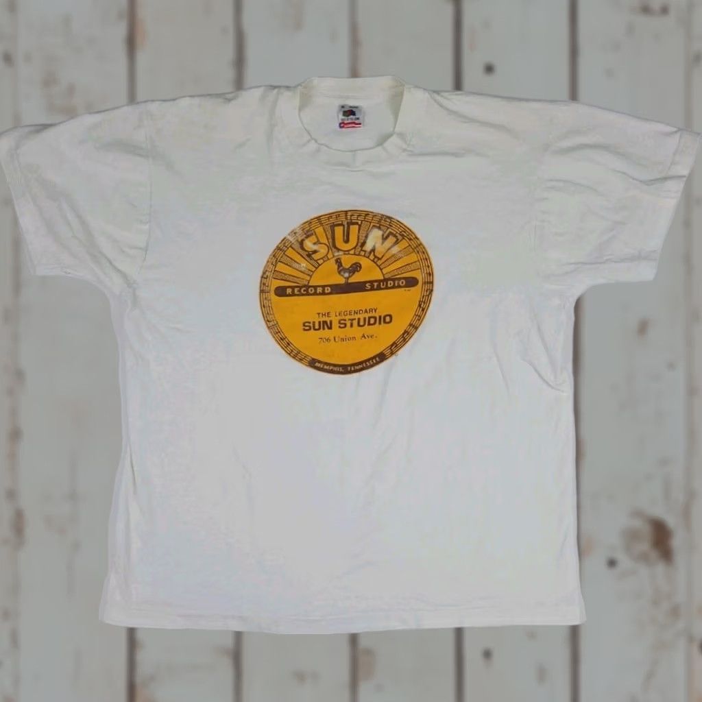 Fruit Of The Loom VINTAGE Sun Record Studio Memphis Tennessee T Shirt USA White Short Sleeve Crew Neck Men L Size US L / EU 52-54 / 3 - 1 Thumbnail