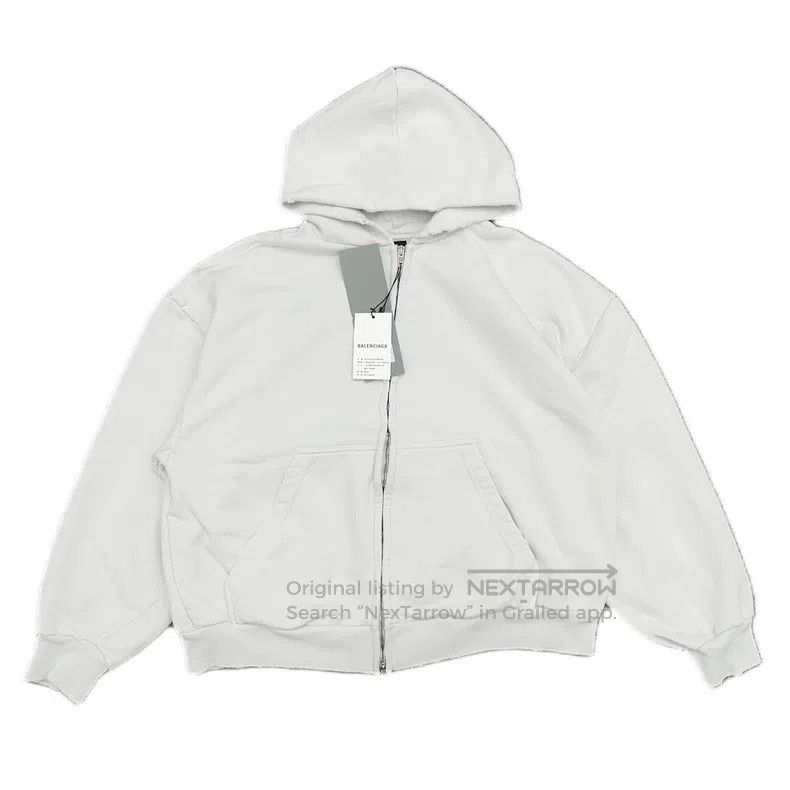 Balenciaga Balenciaga Mirror Image Logo Printed White Zipper Hoodie Size US M / EU 48-50 / 2 - 6 Thumbnail