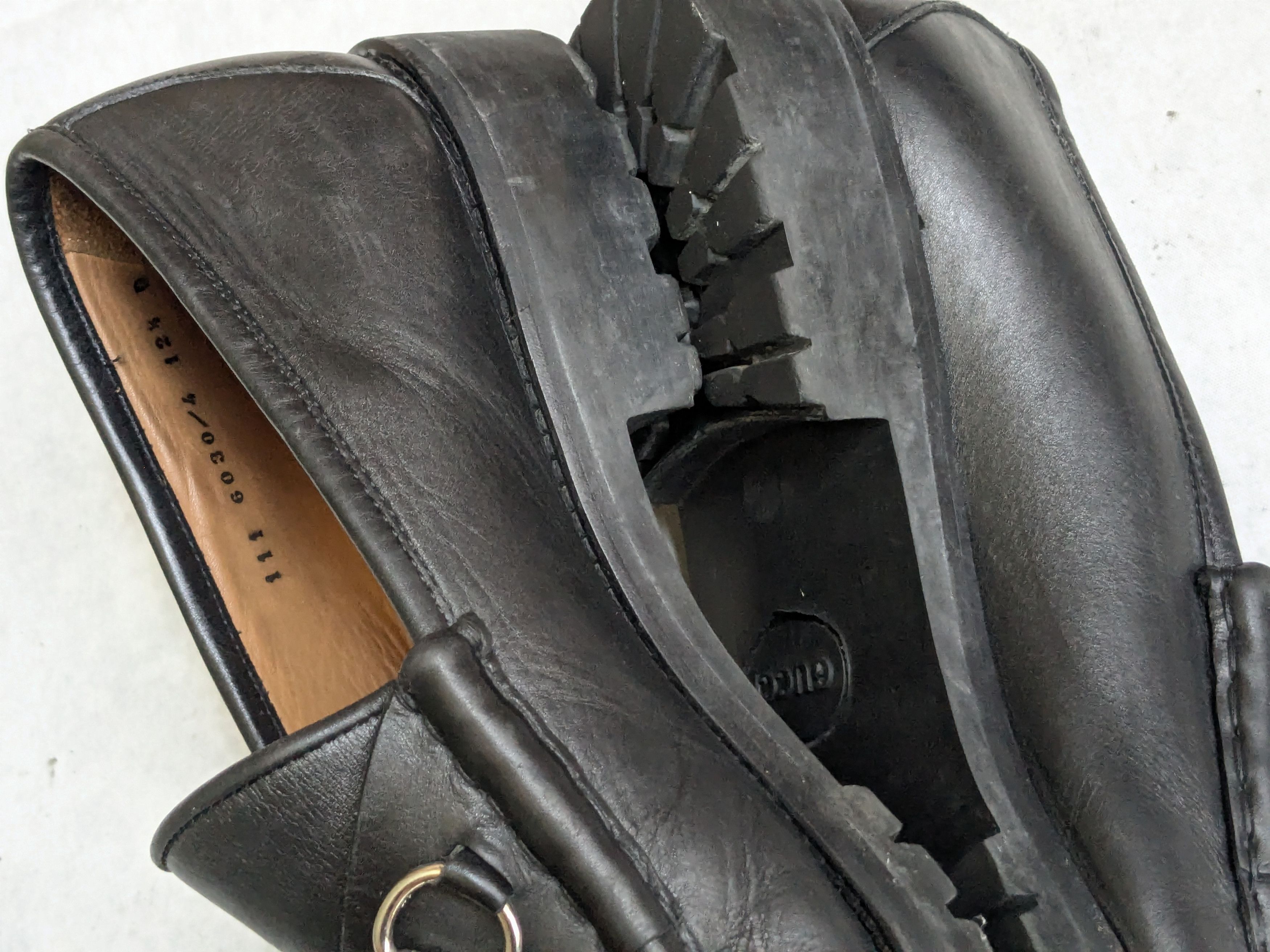 Gucci Gucci Horsebit Loafers Black Leather 12.5 Rubber Size US 12.5 / EU 45-46 - 8 Thumbnail