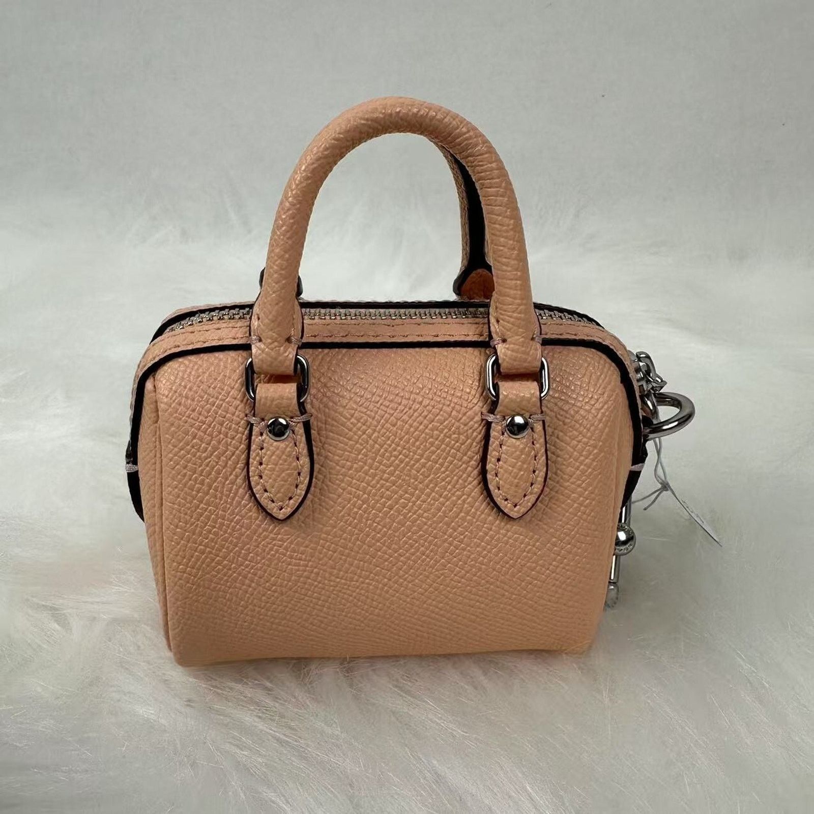 Coach Coach Mini Rowan Satchel Bag Charm In Faded Blush Keychain Size ONE SIZE - 2 Thumbnail