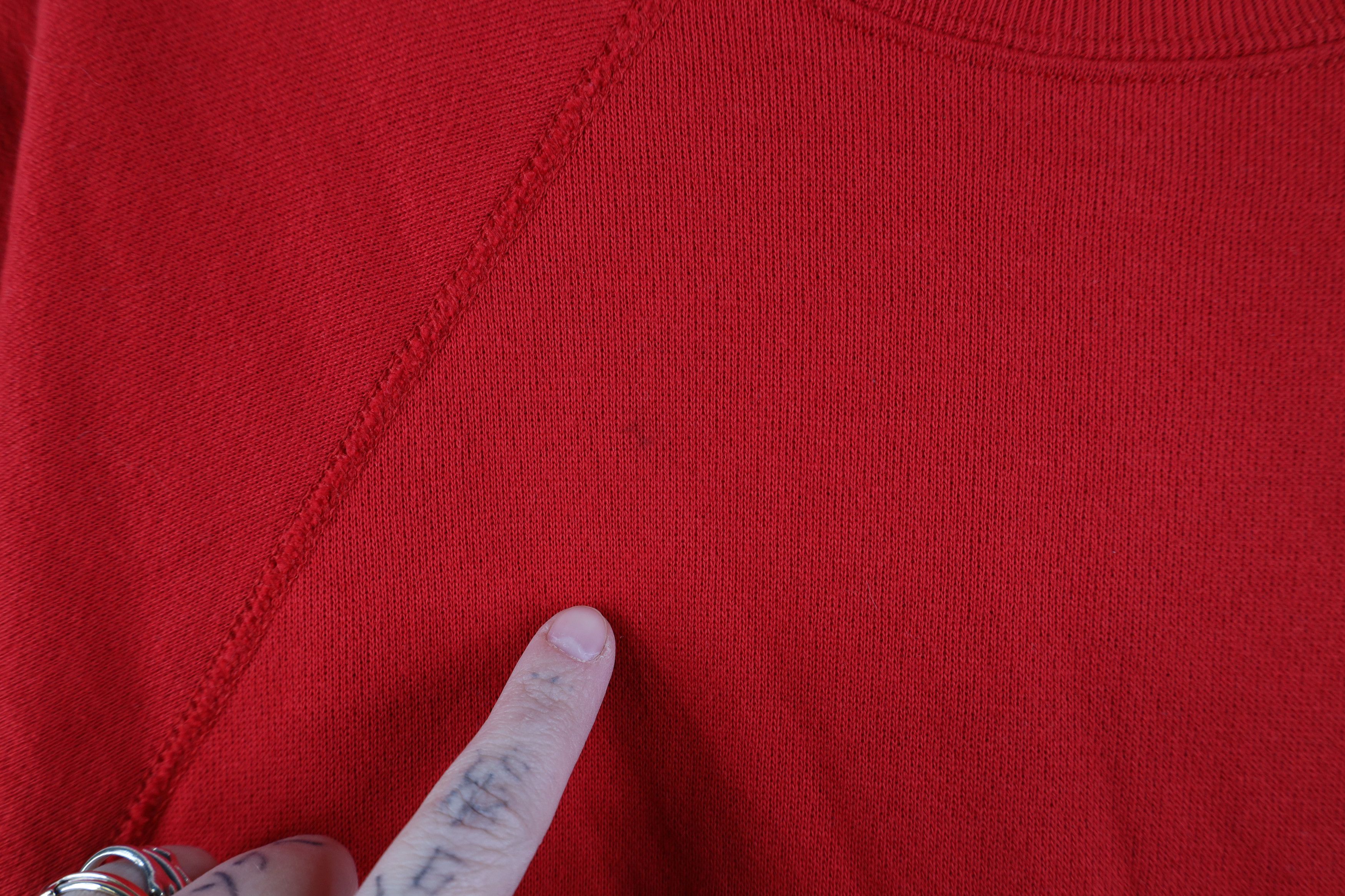 Vintage Vintage 90s Streetwear Raglan Crewneck Sweatshirt Red USA Size US L / EU 52-54 / 3 - 4 Thumbnail