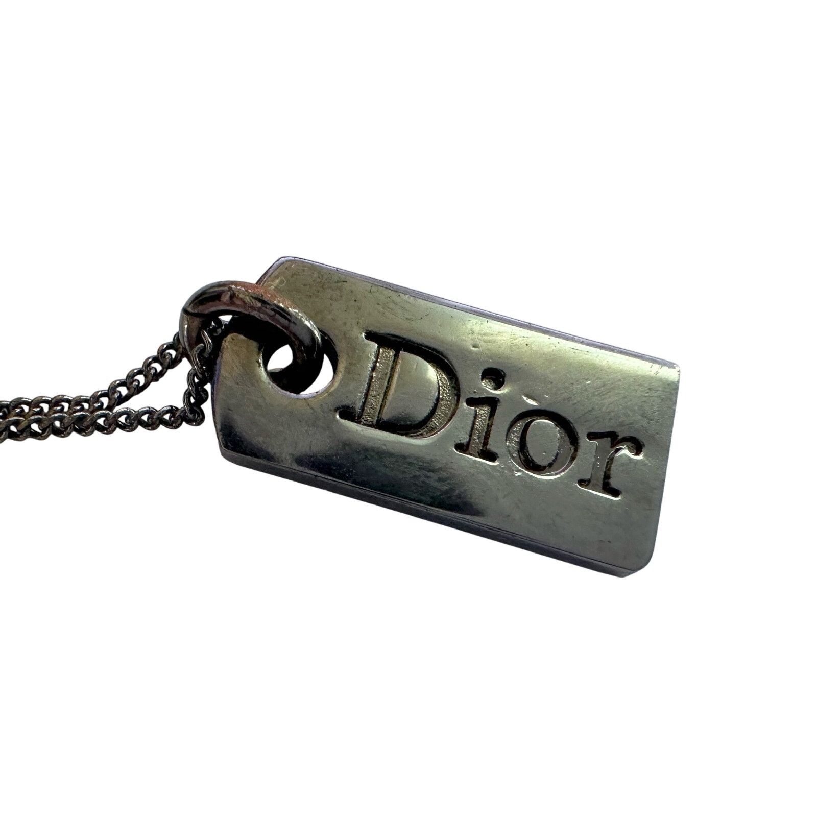 Dior Christian Dior Dog Tag Style Necklace - Gunmetal Size ONE SIZE - 5 Thumbnail