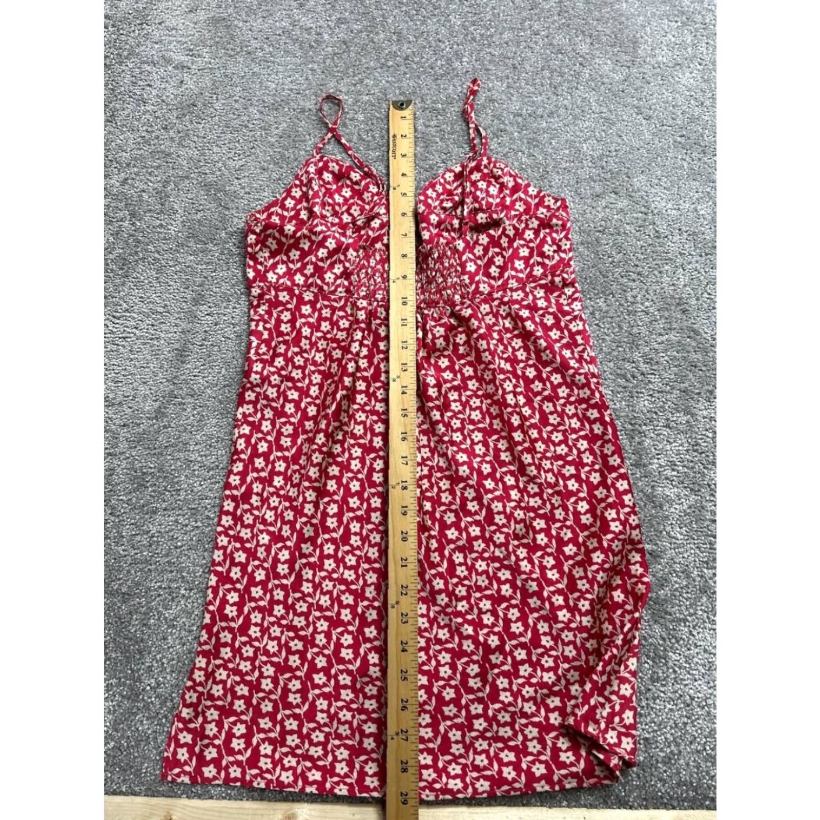 Free People Dress Women Small Red Floral Spaghetti Straps On Our Radar Slip  Mini Women