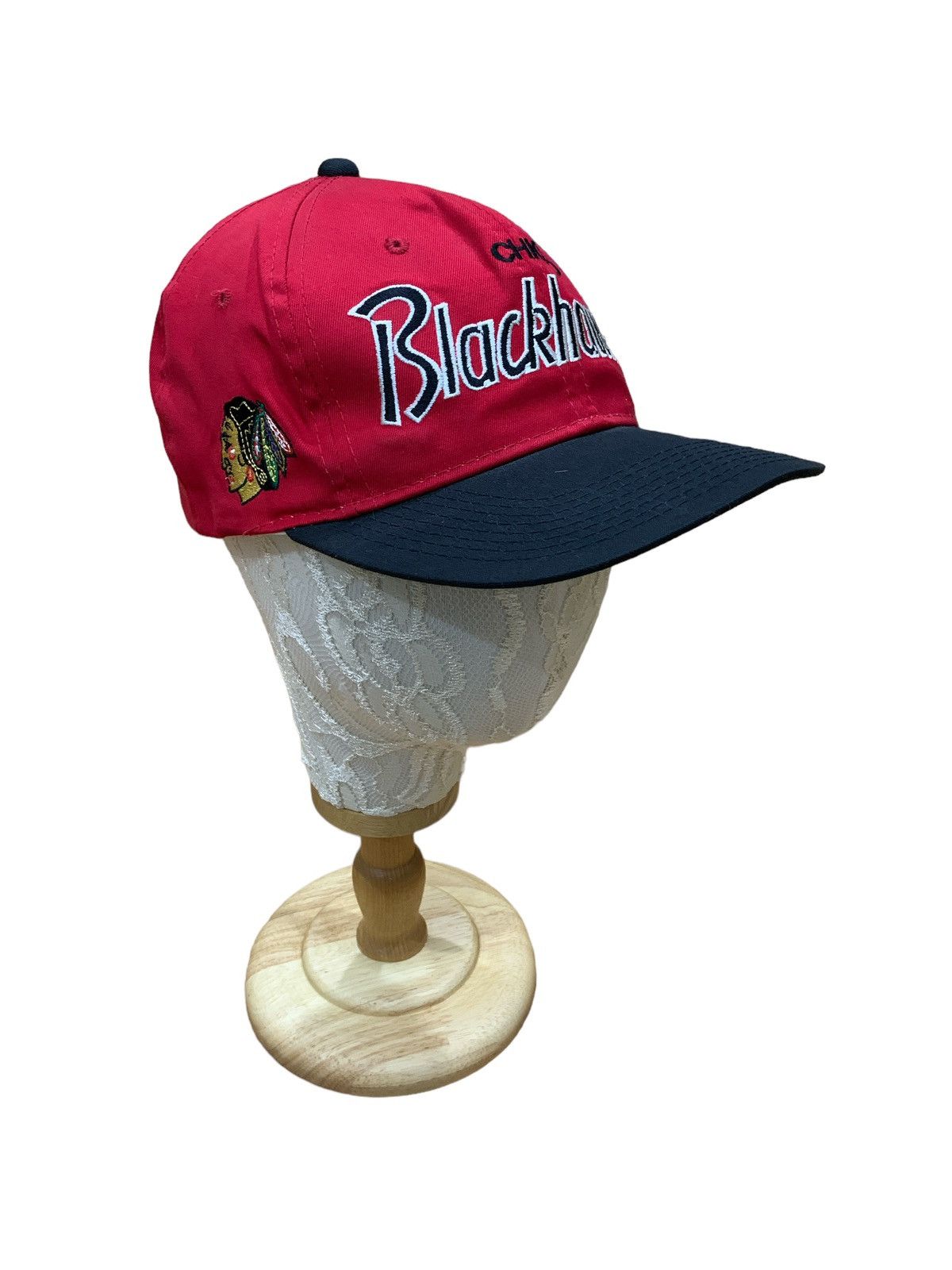 NHL × Sports Specialties × Vintage SPORTS SPECIALTIES CHICAGO BLACKHAWKS SCRIPT HAT CAP Size ONE SIZE - 2 Thumbnail