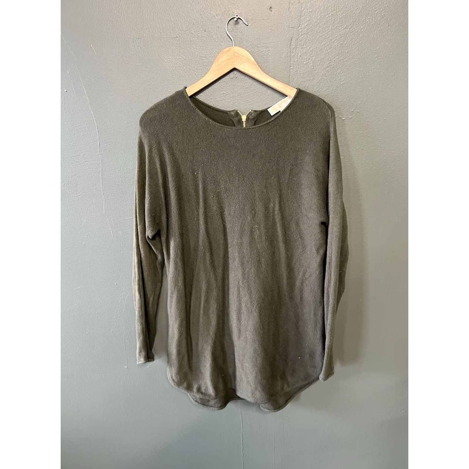 Michael Kors Michael Kors Womens Green Long Sleeve Knit Shirt Size L Size L / US 10 / IT 46 - 2 Thumbnail