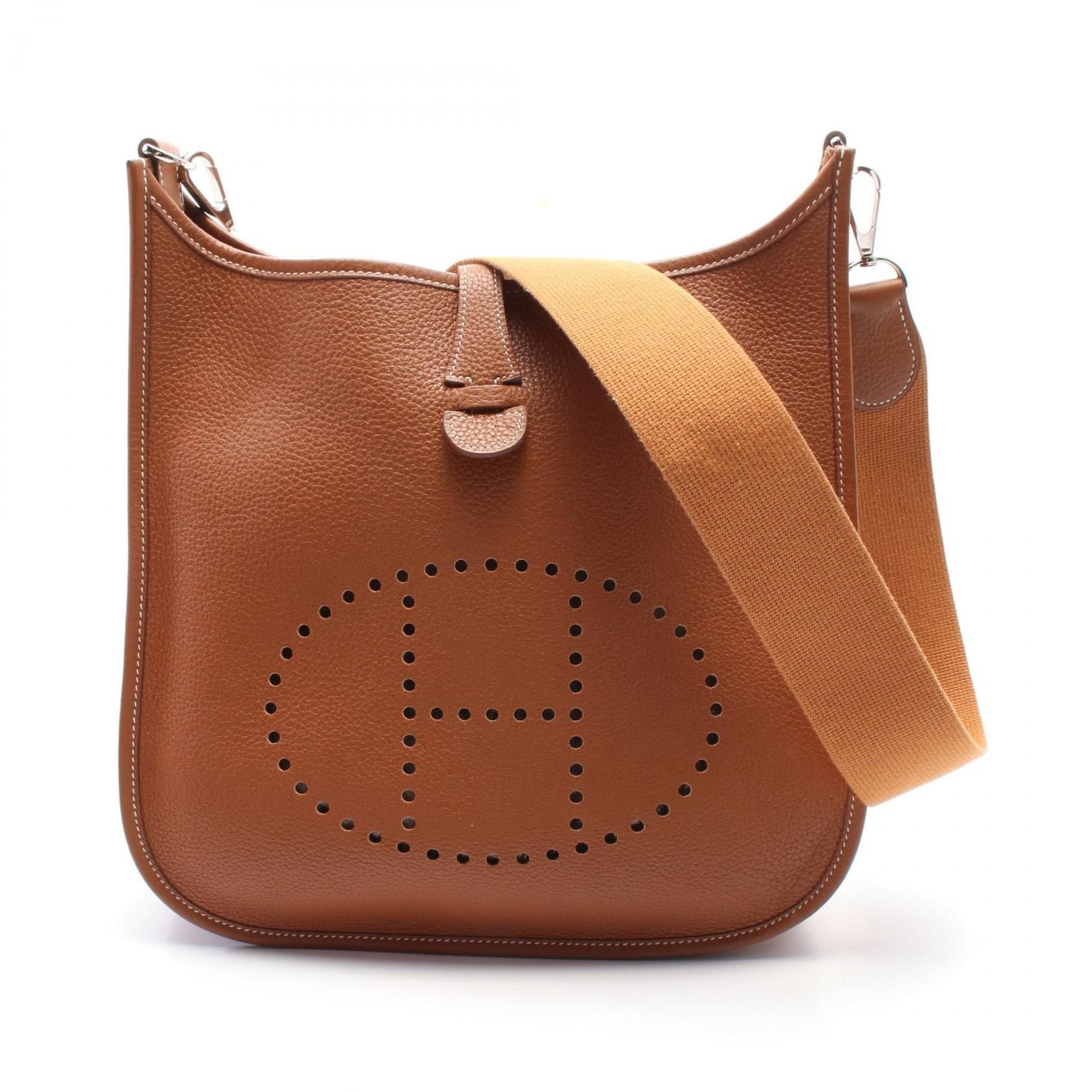 Hermes Hermes Evelyne 1 Pm Taurillon Clemence Shoulder Bag Leather Shoulder Bag Stamp K (2007) in Brown, Women's