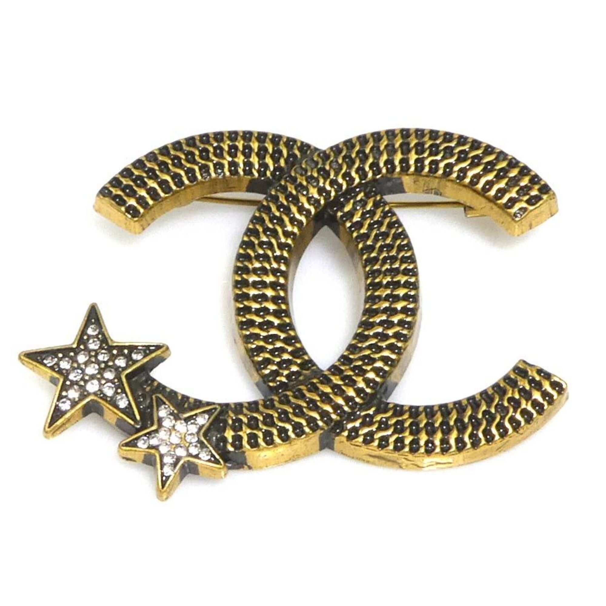 Chanel Chanel brooch, Coco Mark, metal, rhinestone, gold, silver, women's, free shipping, e61655a Size ONE SIZE - 1 Thumbnail