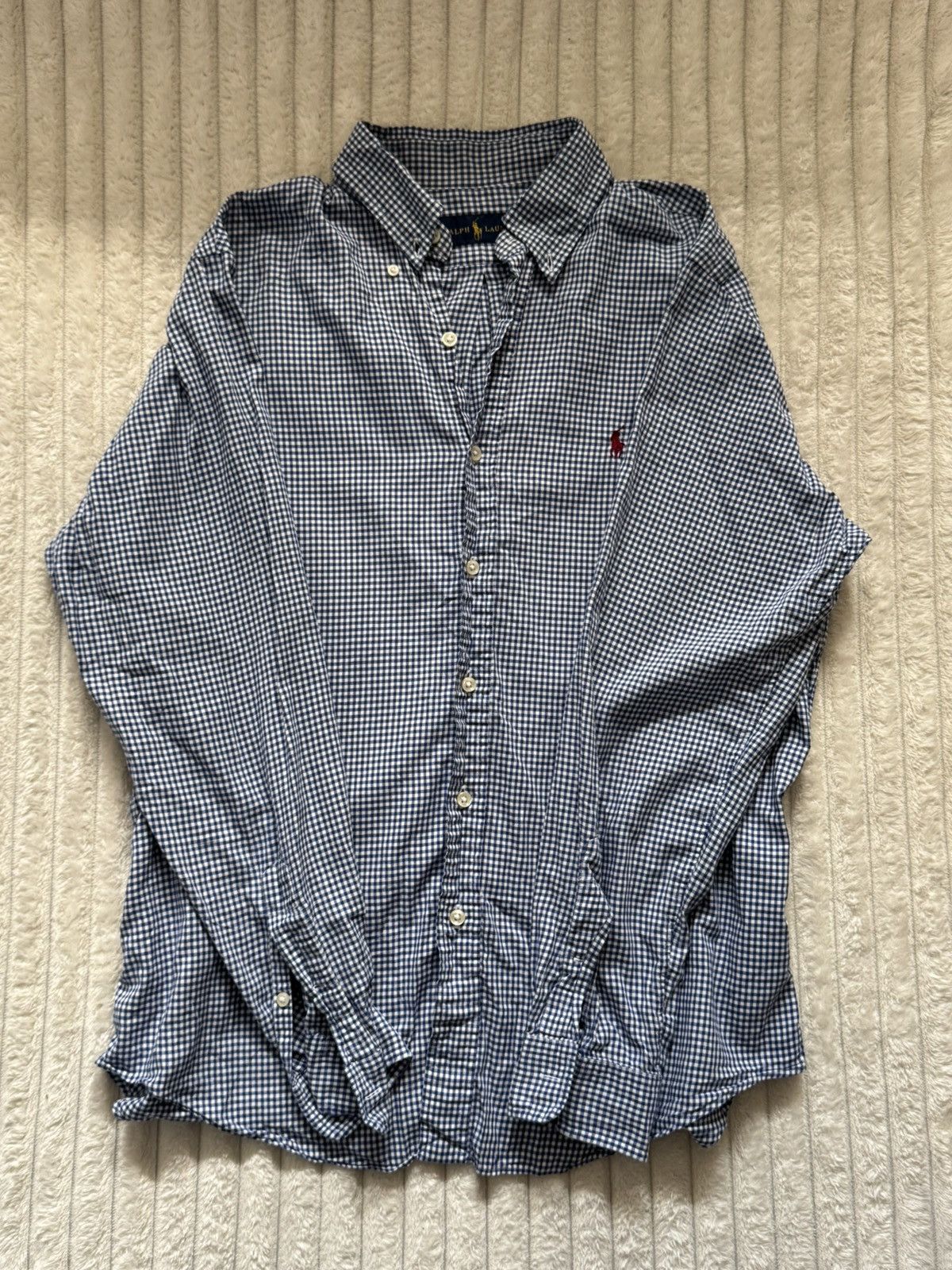 Polo Ralph Lauren Ralph Lauren Checkerboard Shirt Luxury White Blue Size US M / EU 48-50 / 2 - 2 Thumbnail
