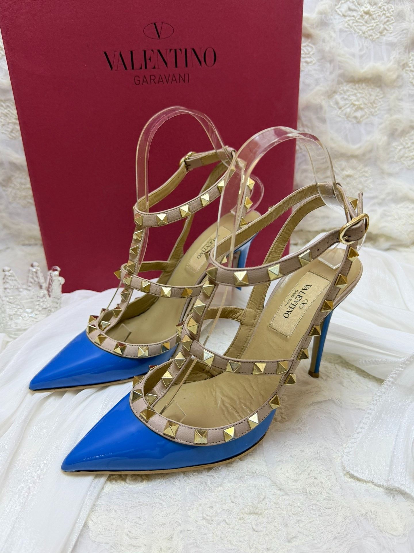 Valentino Valentino Patent Blue Sandals us_6 Women Size US 6 / IT 36 - 1 Thumbnail