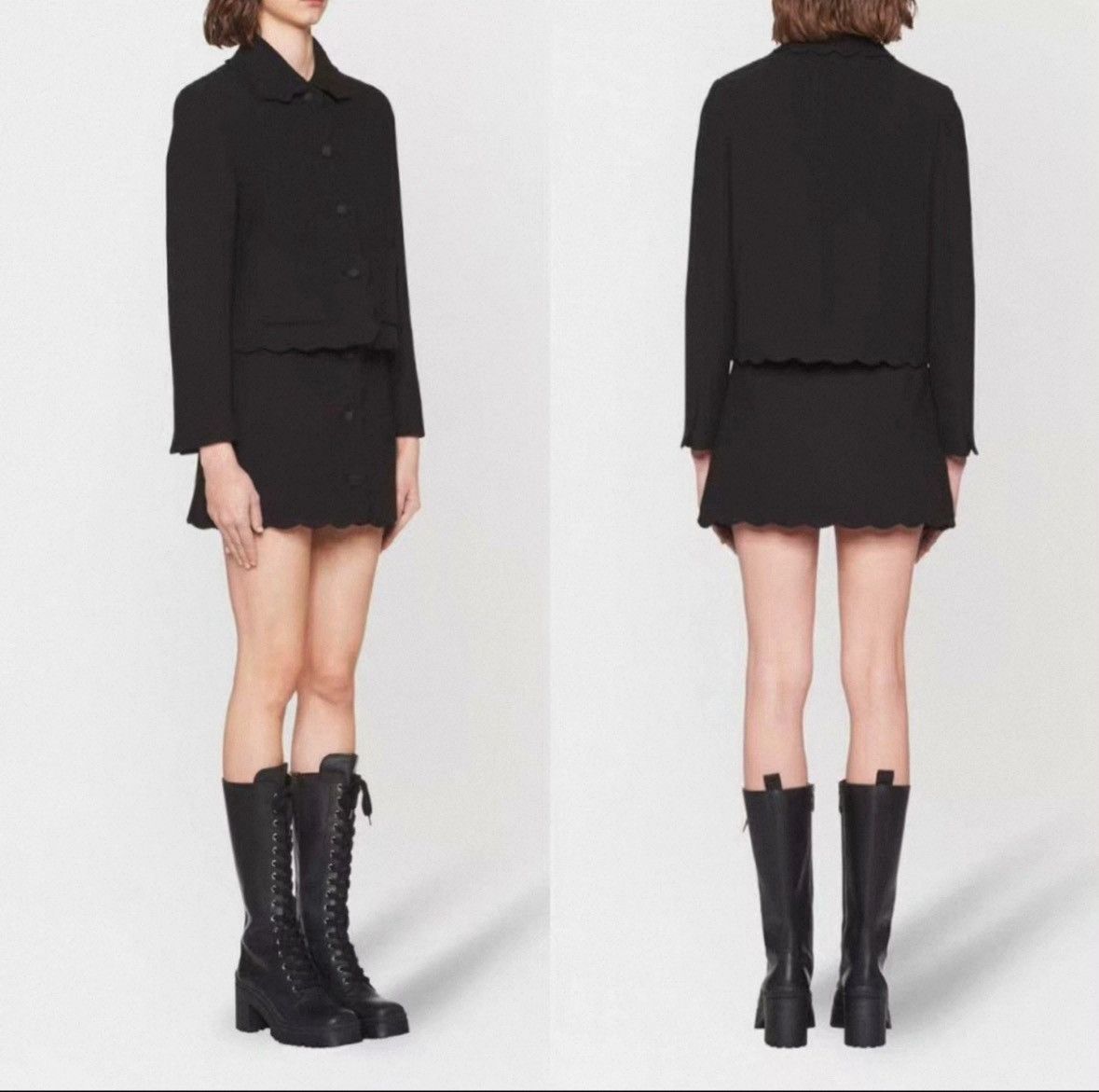 Miu Miu Miu Miu Single Breasted Scallop-Edge Wool Jacket Size M / US 6-8 / IT 42-44 - 3 Thumbnail