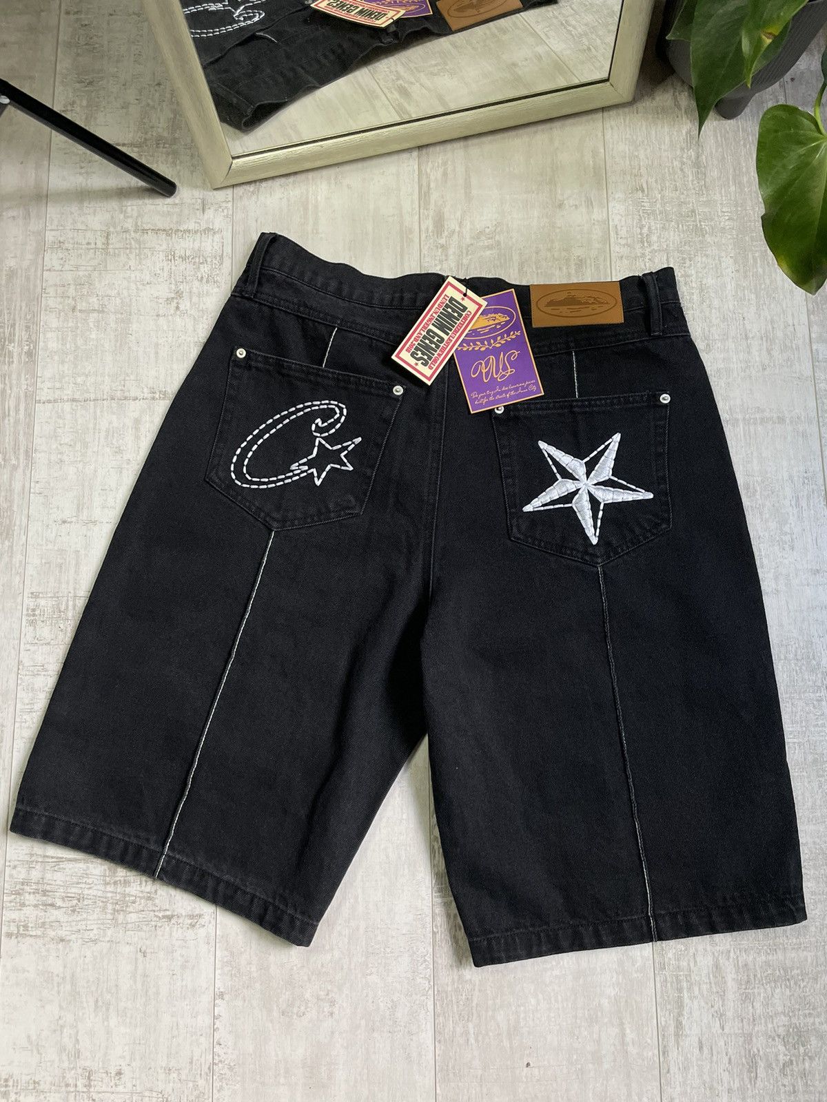 Corteiz Corteiz C-star denim shorts/jorts - faded blue | Grailed