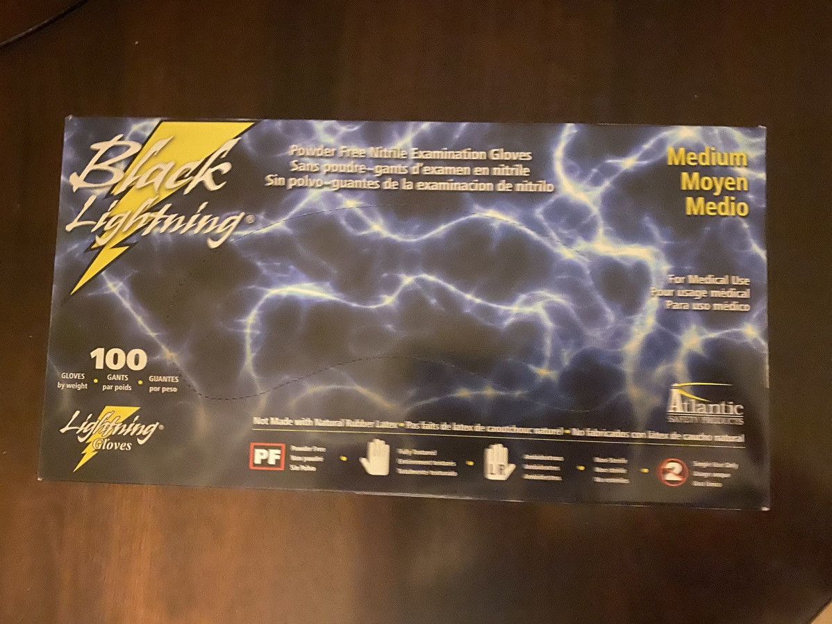 Live Mechanics Black lightning nitrile gloves 100 pack mechanix Size ONE SIZE - 2 Thumbnail
