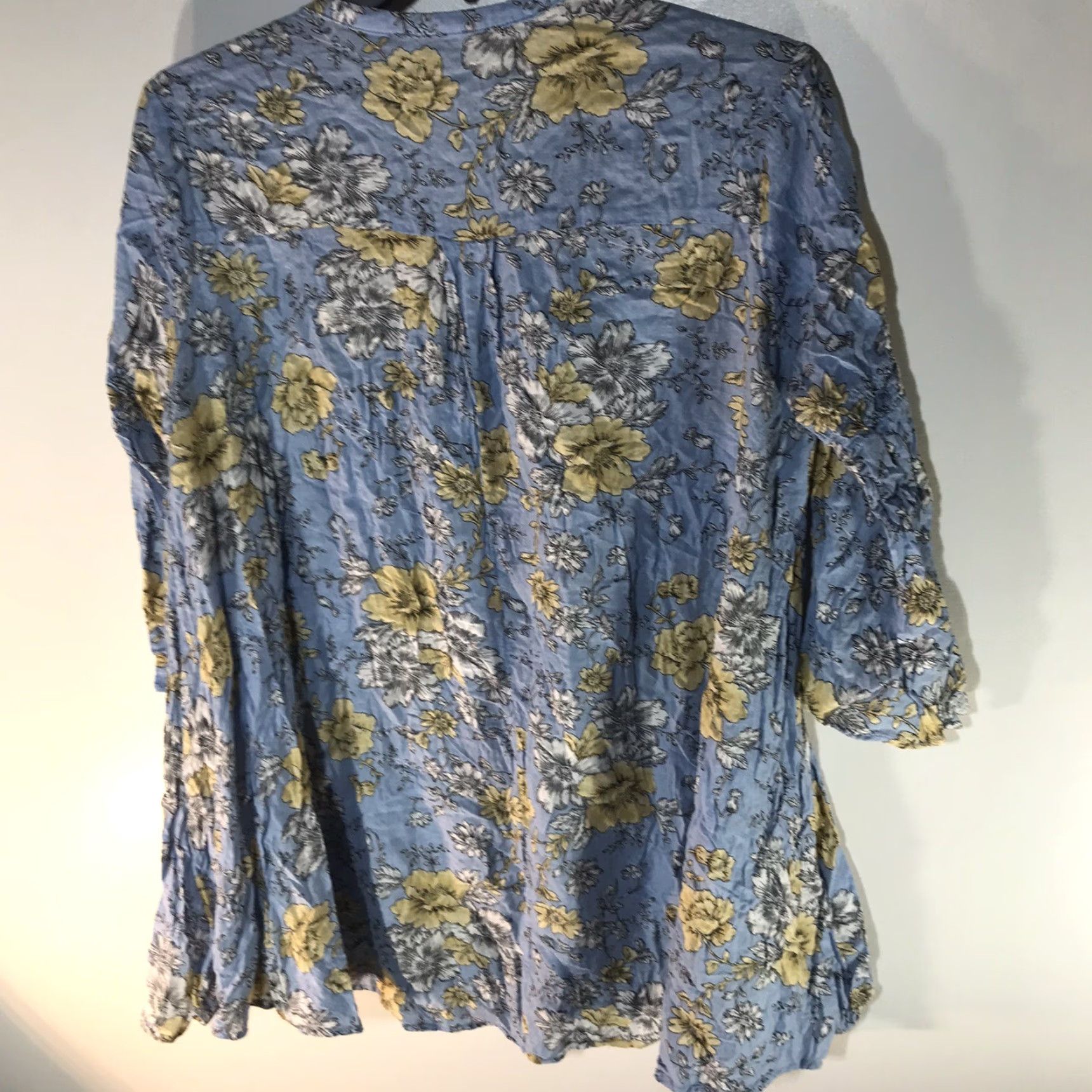 Vintage Umgee Blue Floral 3/4 Peasant Sleeve Oversized At Knee Dress Womens Size L Size L / US 10 / IT 46 - 5 Thumbnail