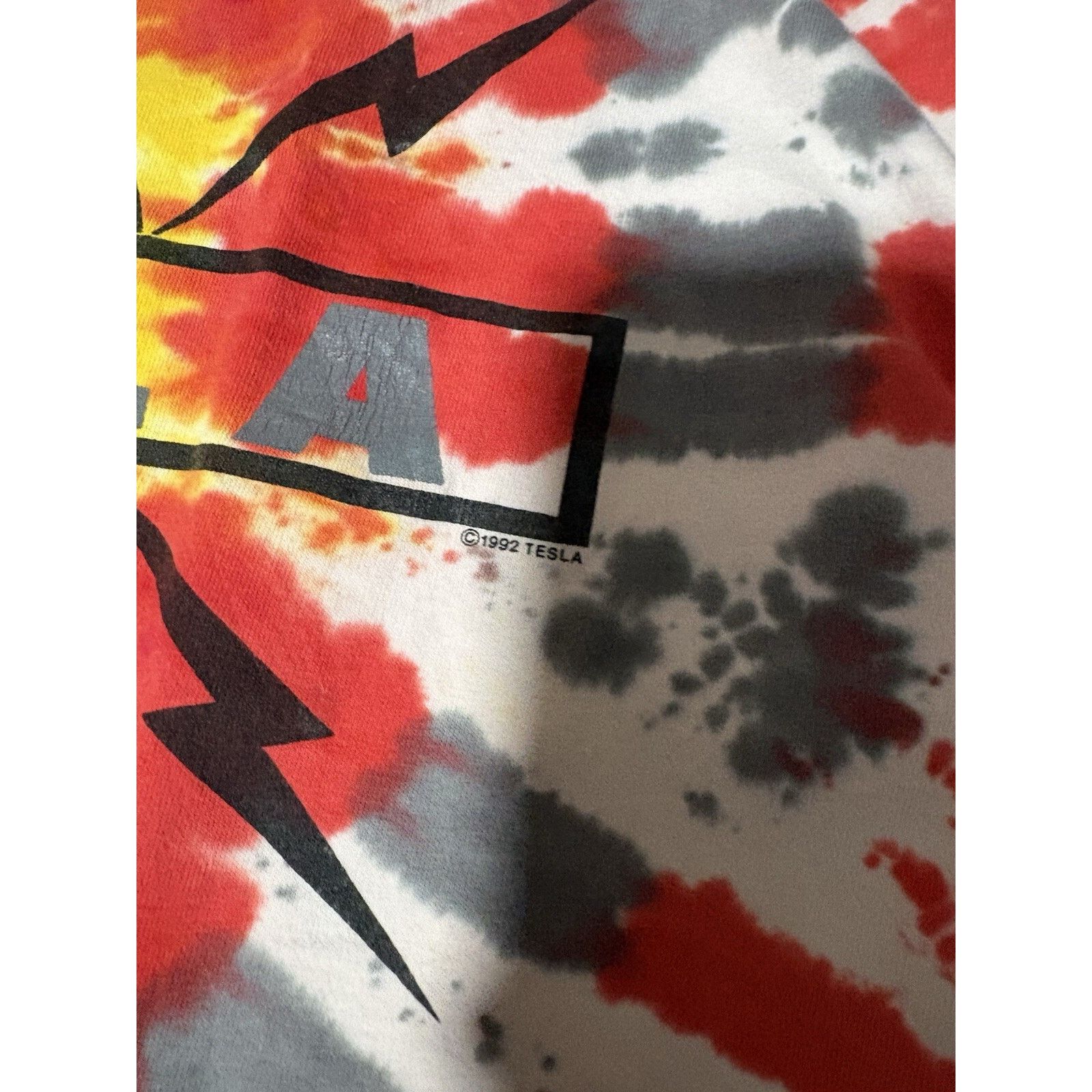 Vintage Vintage 1992 Tesla Rock Band t-shirt - Tie Dye - XL Size US XL / EU 56 / 4 - 2 Thumbnail