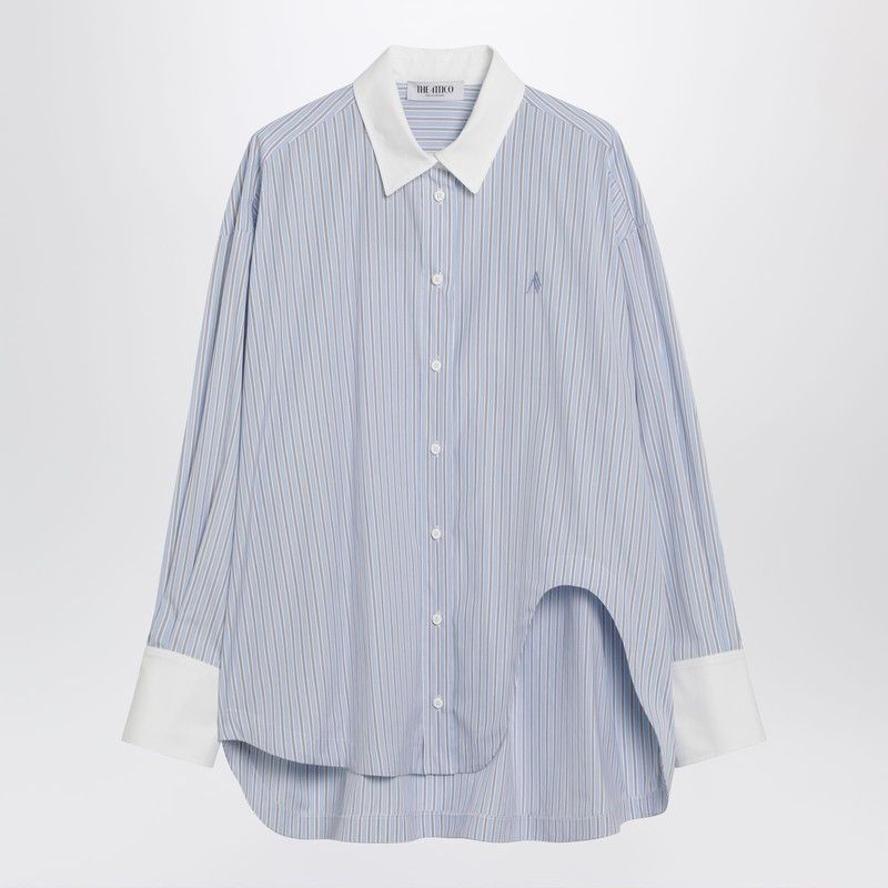 The Attico The Attico Light Blue/White Striped Shirt Diana Size M / US 6-8 / IT 42-44 - 1 Thumbnail