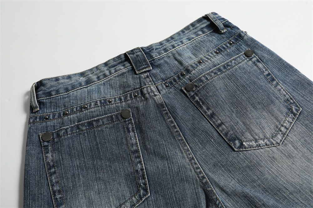 Vintage Men's American high street washed beaded straight jeans Size US 32 / EU 48 - 4 Thumbnail