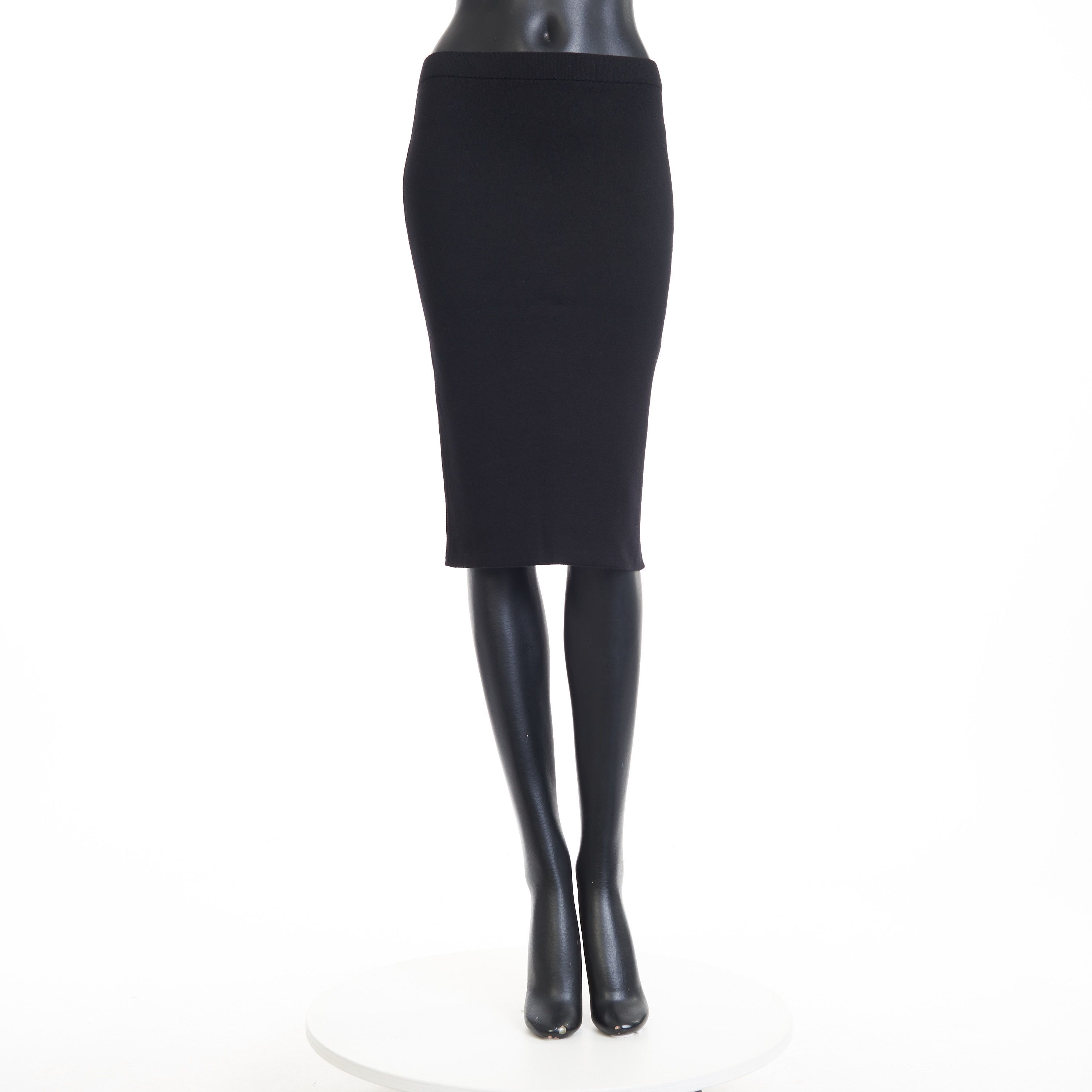 Saint Laurent Paris Black Pencil Skirt - Fine-Knit Wool