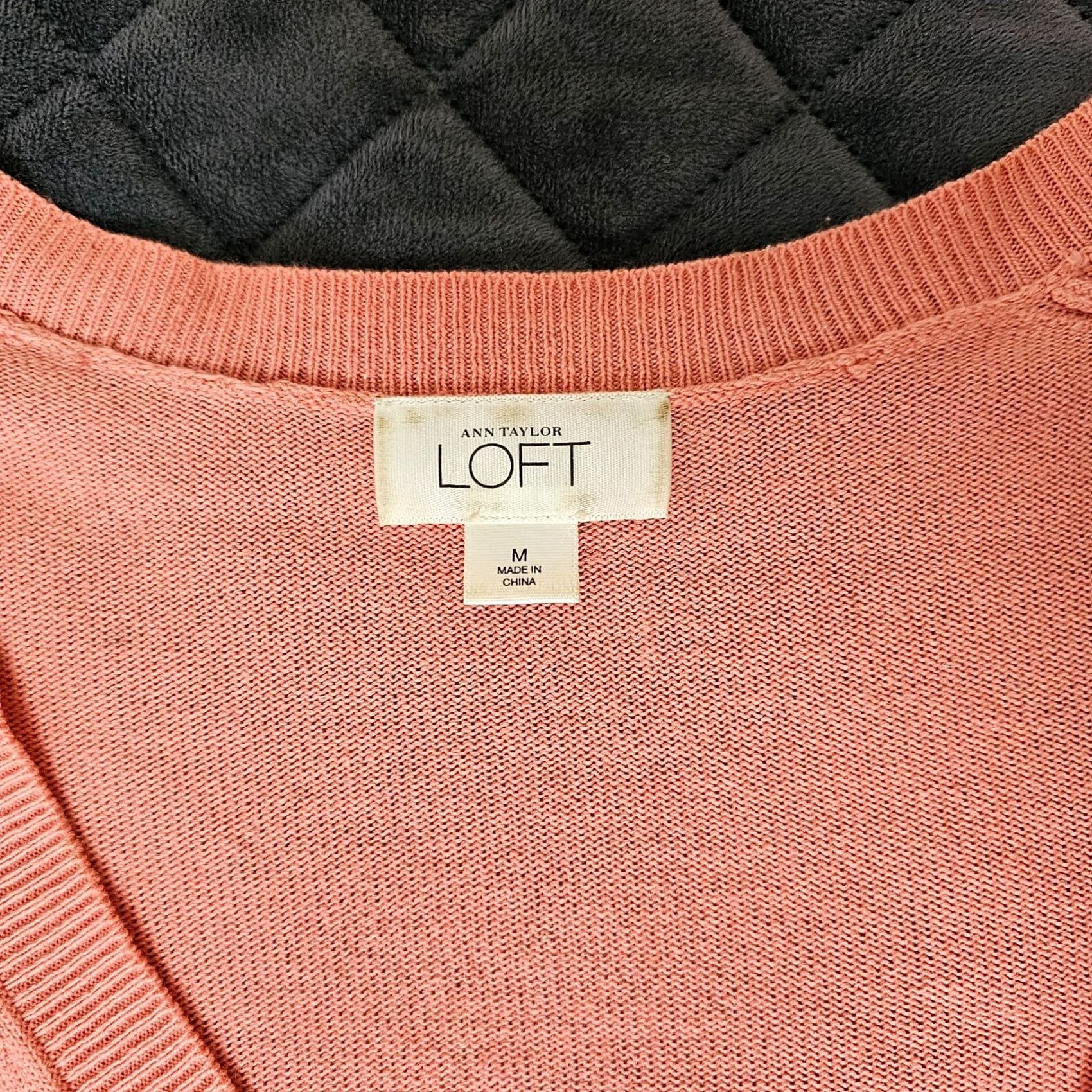 Loft VINTAGE LOFT Sweater Women Size M Pink Silk Blend Long Sleeve V-Neck Pullover Size M / US 6-8 / IT 42-44 - 7 Thumbnail